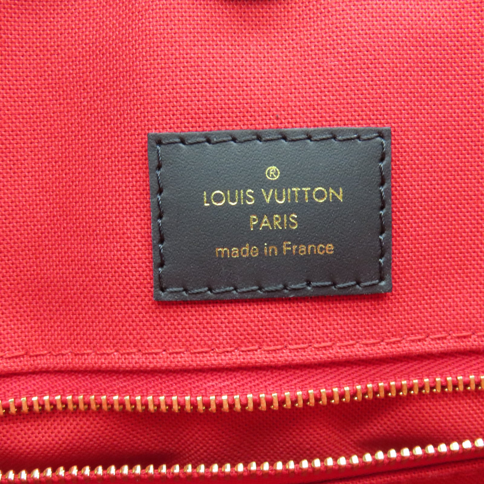 LOUIS VUITTON Monogram On The Go MM gold buckle handle shoulder bag brown