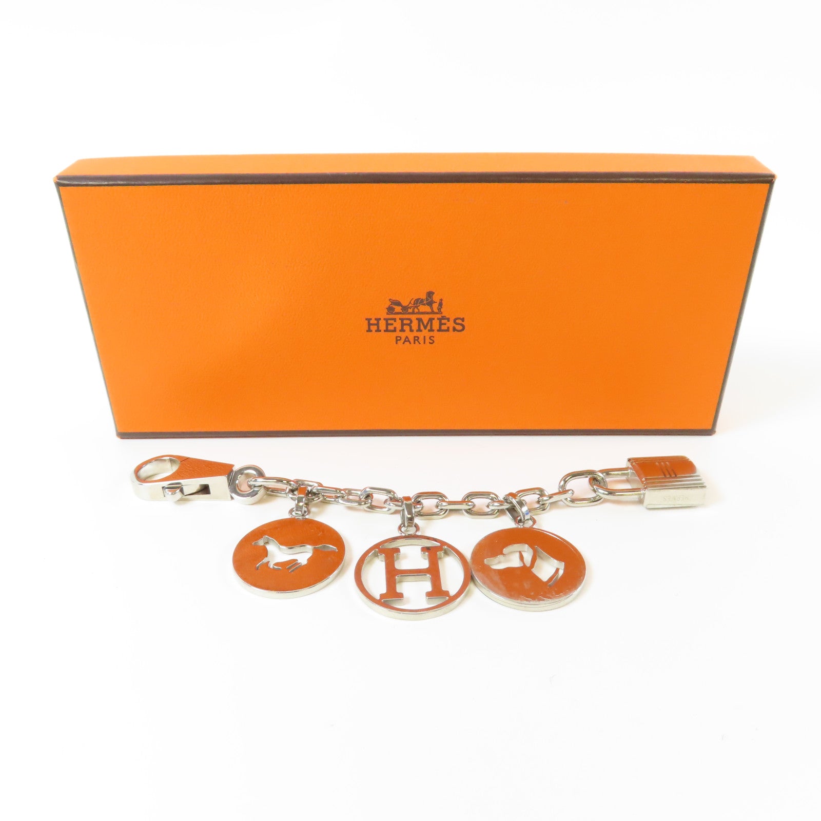 HERMES 金屬Amulette Charm銀扣掛飾銀色