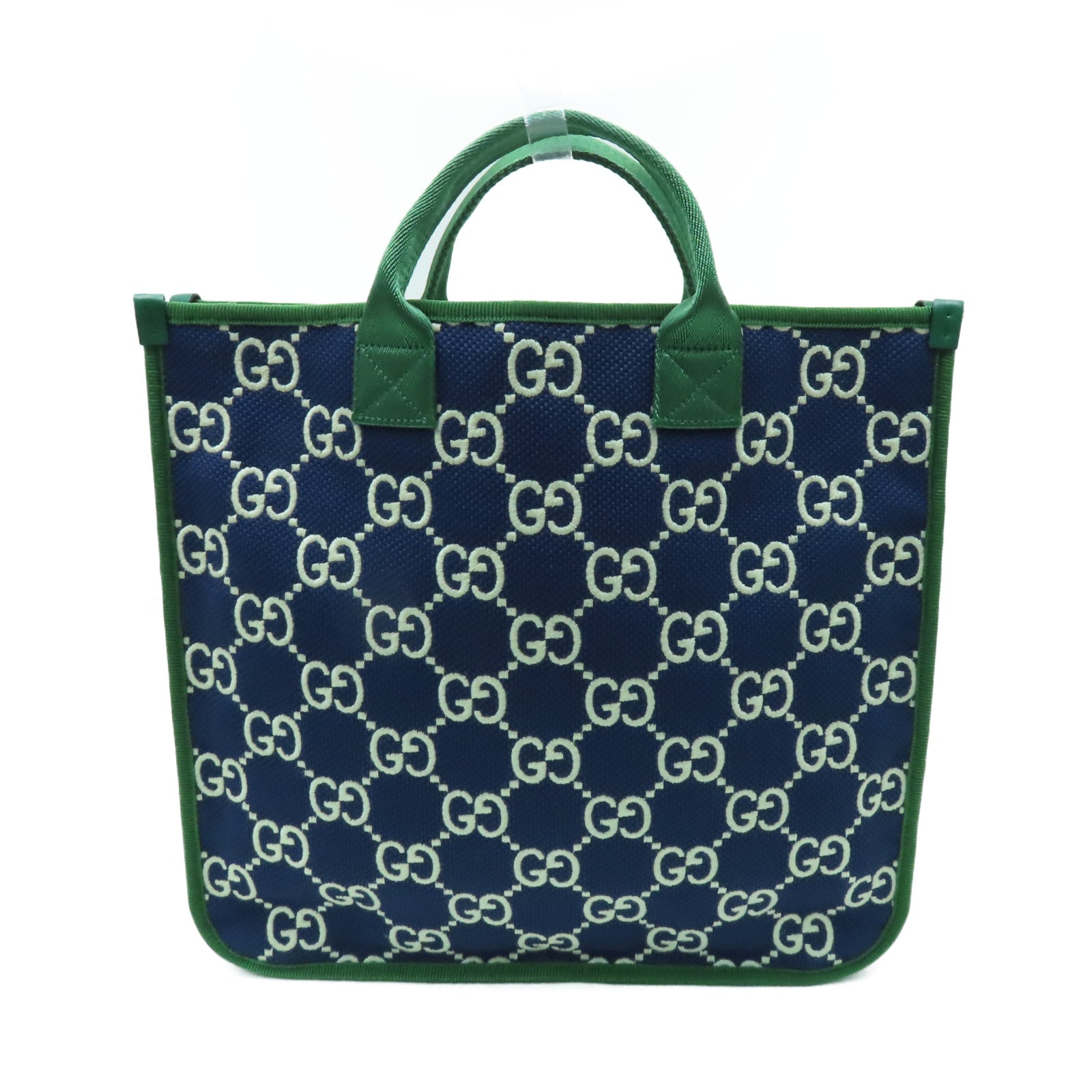 GUCCI 帆布Handbag手挽袋藍色/綠色