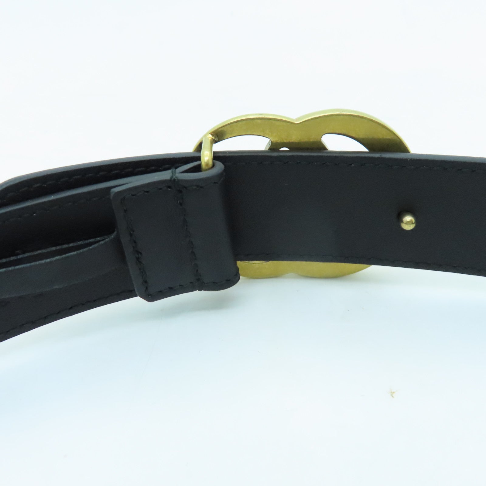 GUCCI 牛皮皮革Belt 90cm金扣皮帶黑色