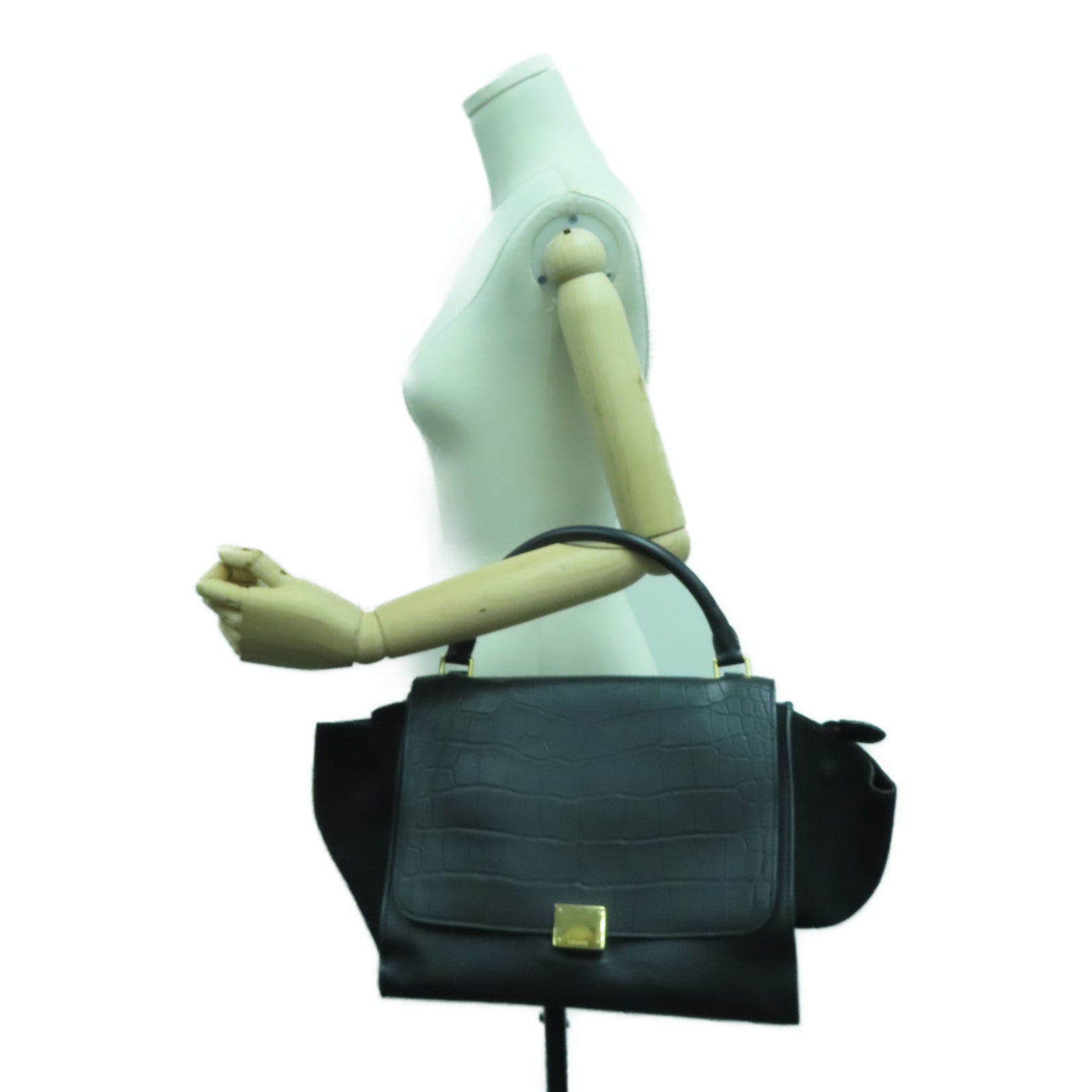 CELINE 【激減優惠】牛皮皮革Trapeze手挽肩背兩用袋黑色