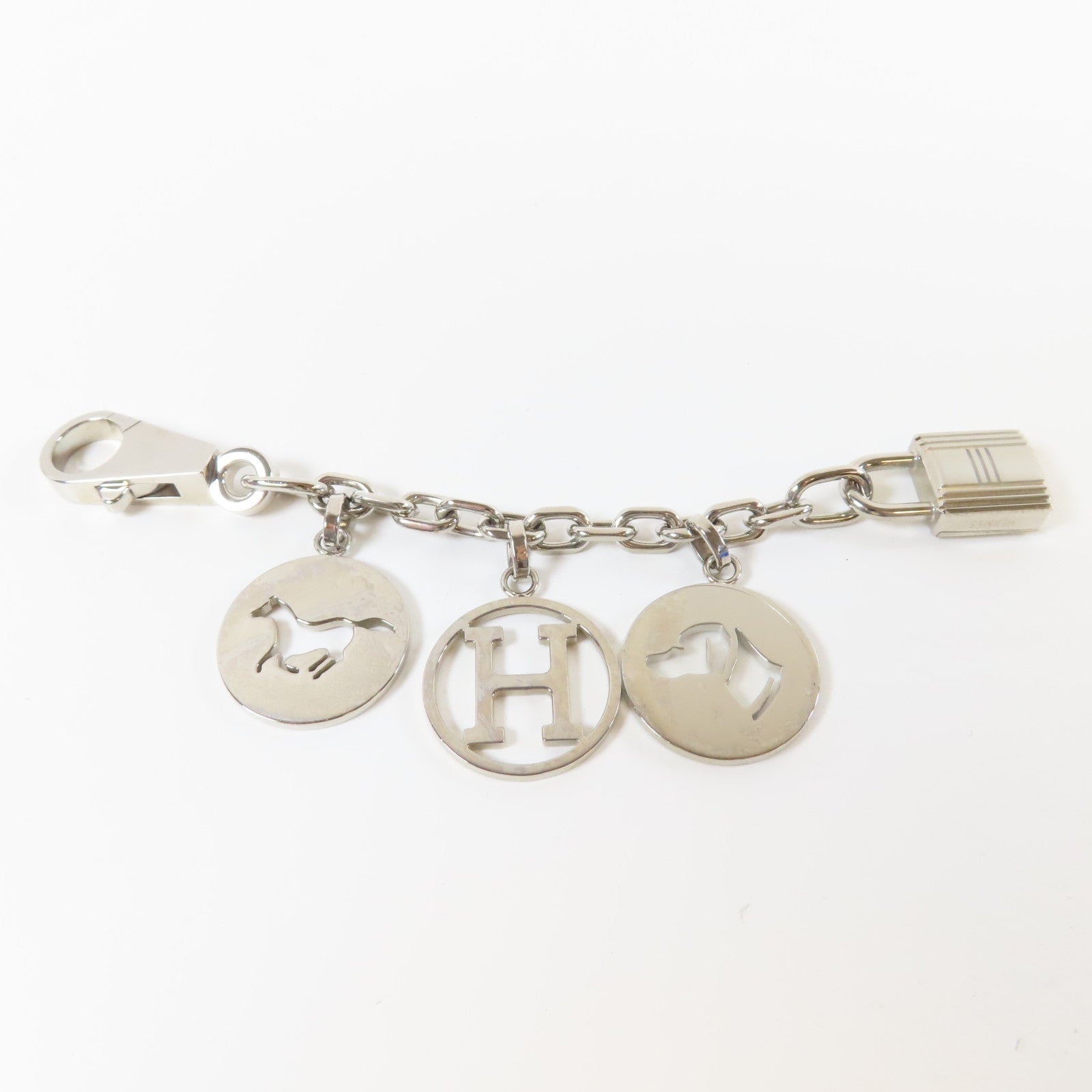 HERMES 金屬Amulette Charm銀扣掛飾銀色