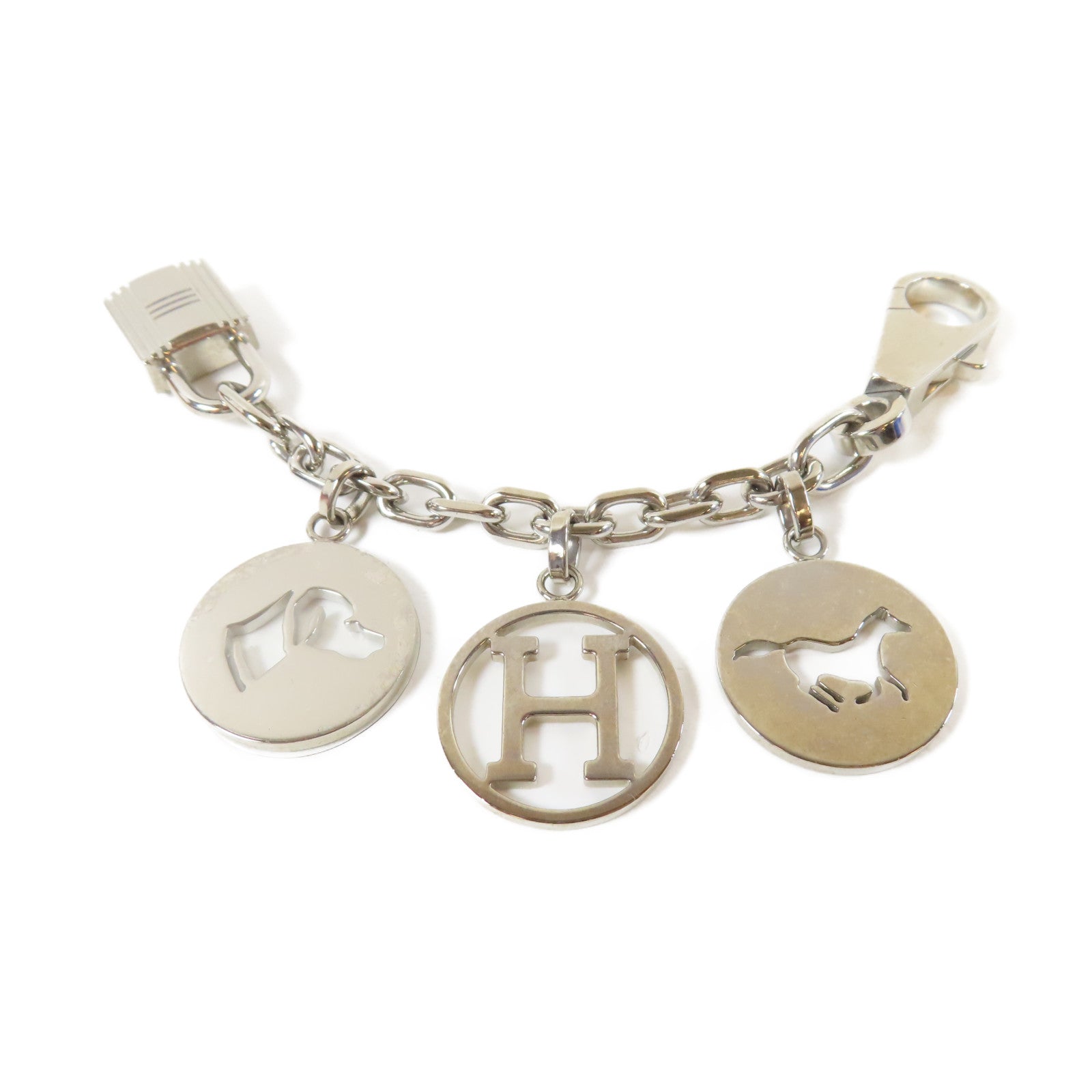 HERMES 金屬Amulette Charm銀扣掛飾銀色