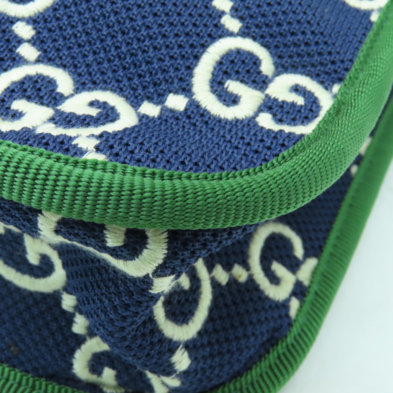 GUCCI 帆布Handbag手挽袋藍色/綠色