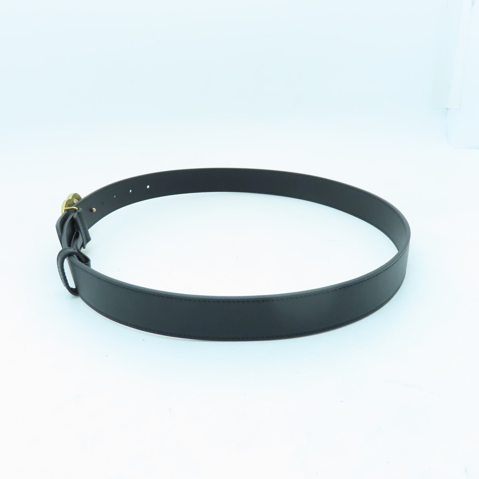 GUCCI 牛皮皮革Belt 90cm金扣皮帶黑色
