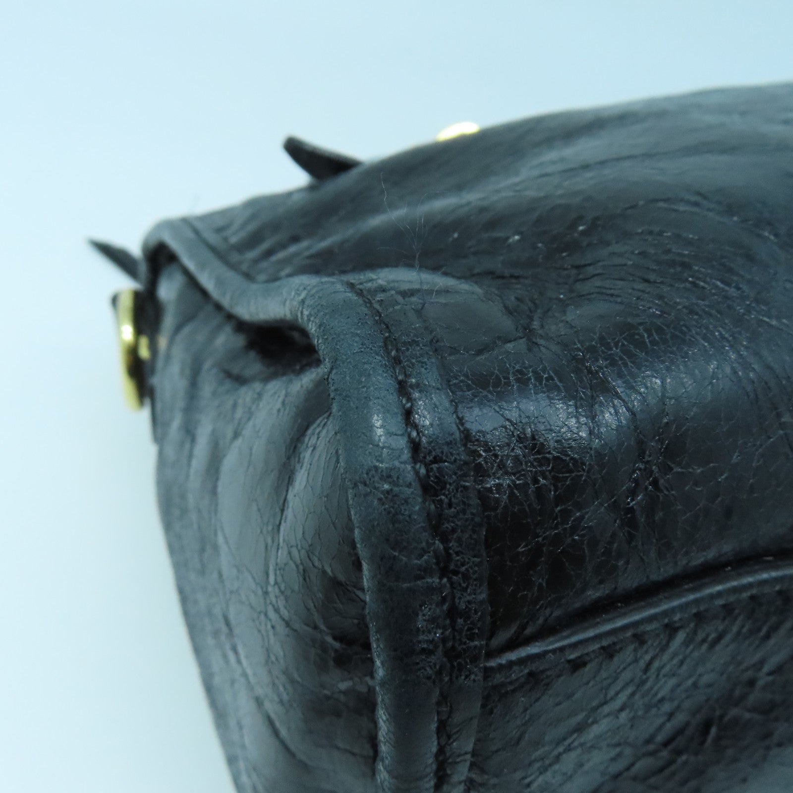 Miu Miu 牛皮皮革2 Way Shoulder金扣手挽肩背兩用袋黑色