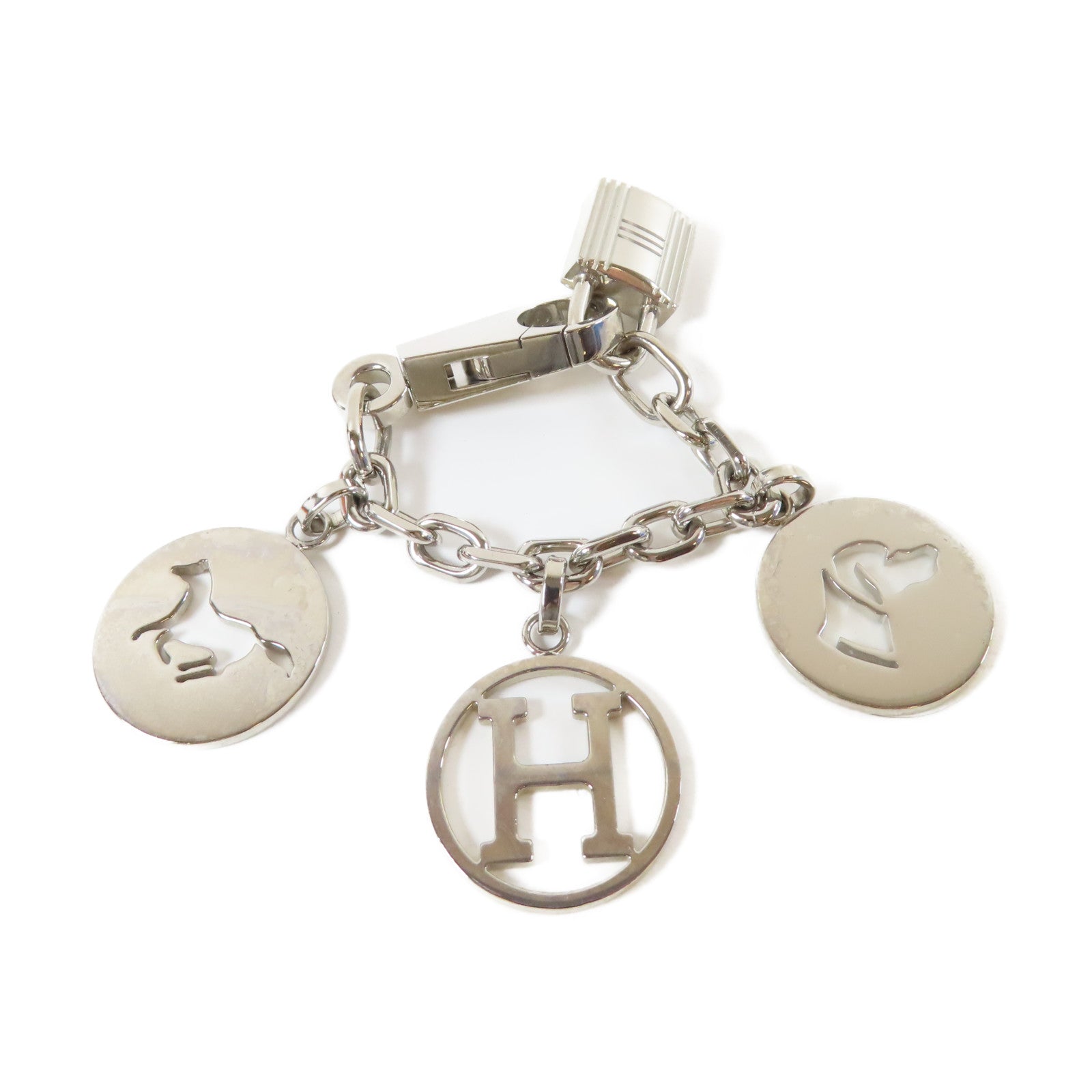 HERMES 金屬Amulette Charm銀扣掛飾銀色