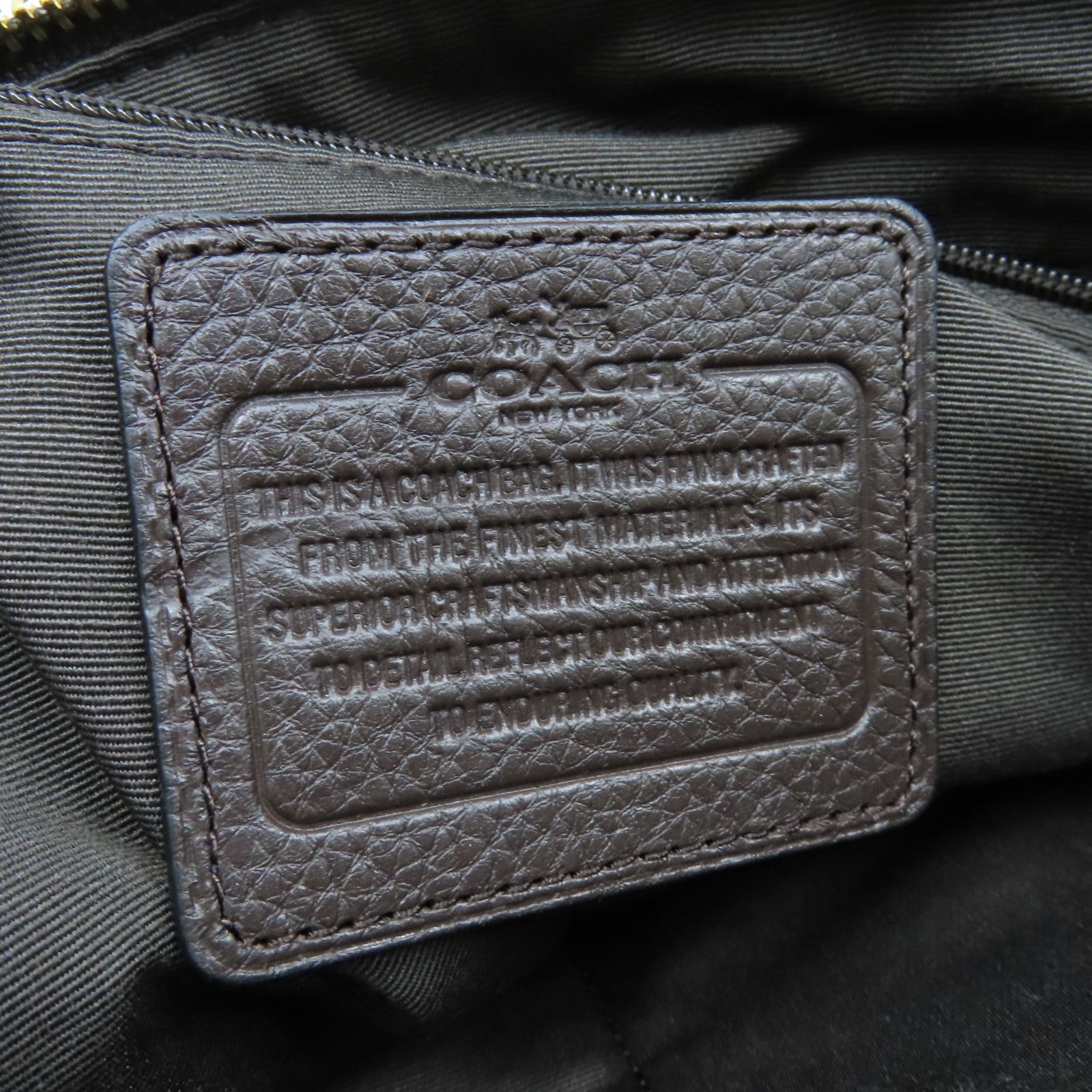 COACH 帆布2way Shoulder Bag金扣手挽肩背兩用袋啡色