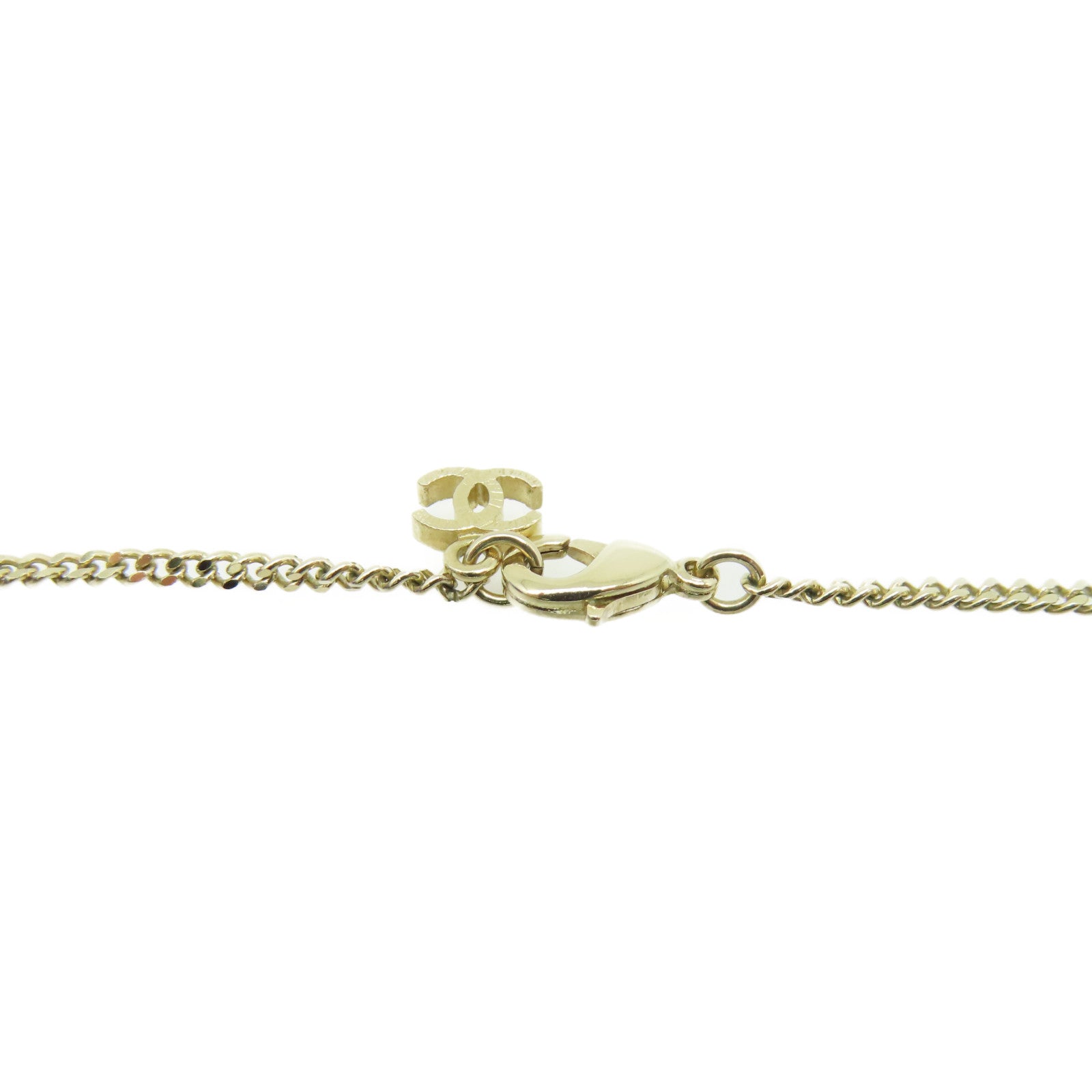 CHANEL 金屬/仿珍珠CC Necklace項鏈金色