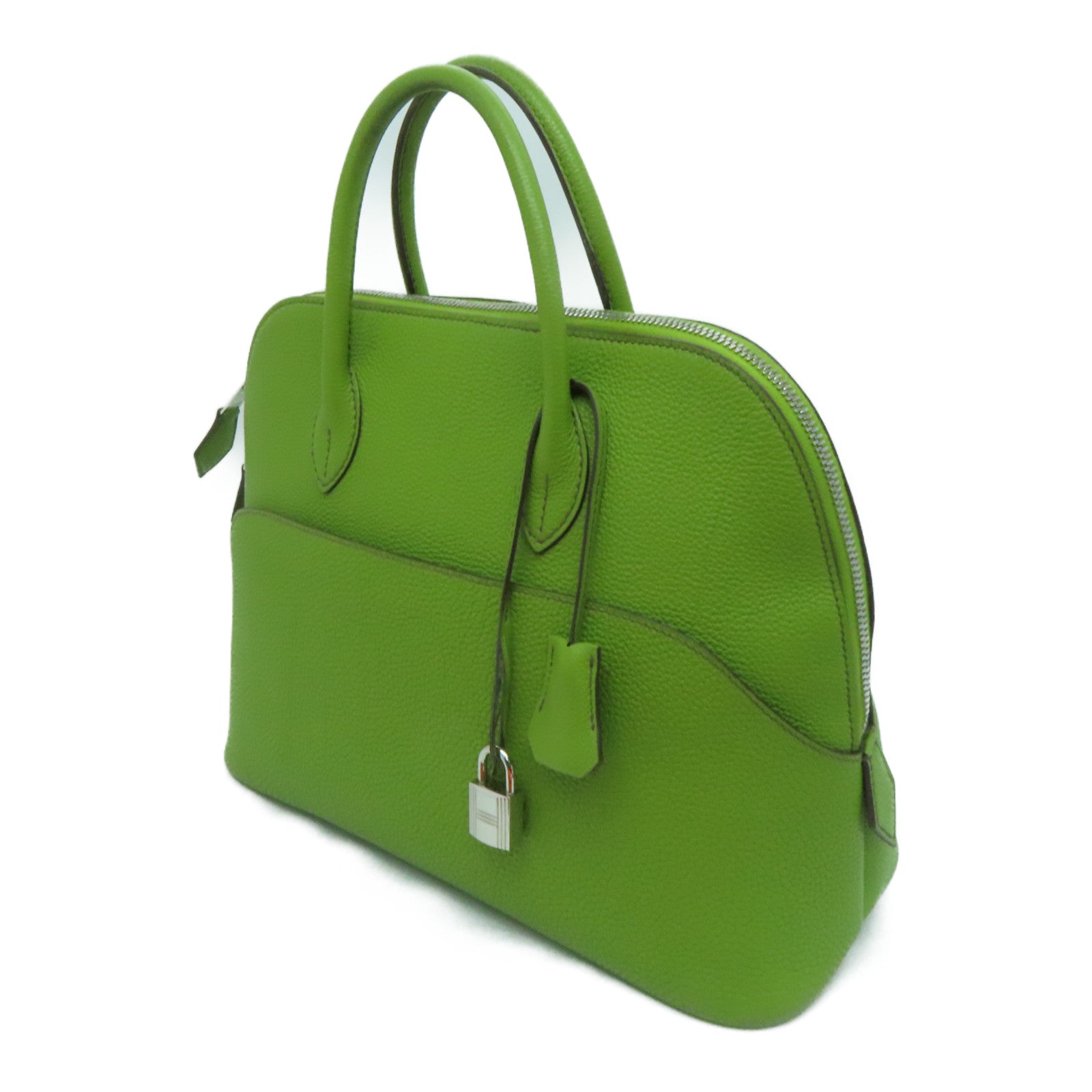 HERMES 【激减优惠】Togo皮革Bolide 1923银扣手挽肩背两用袋Anis Green/绿色