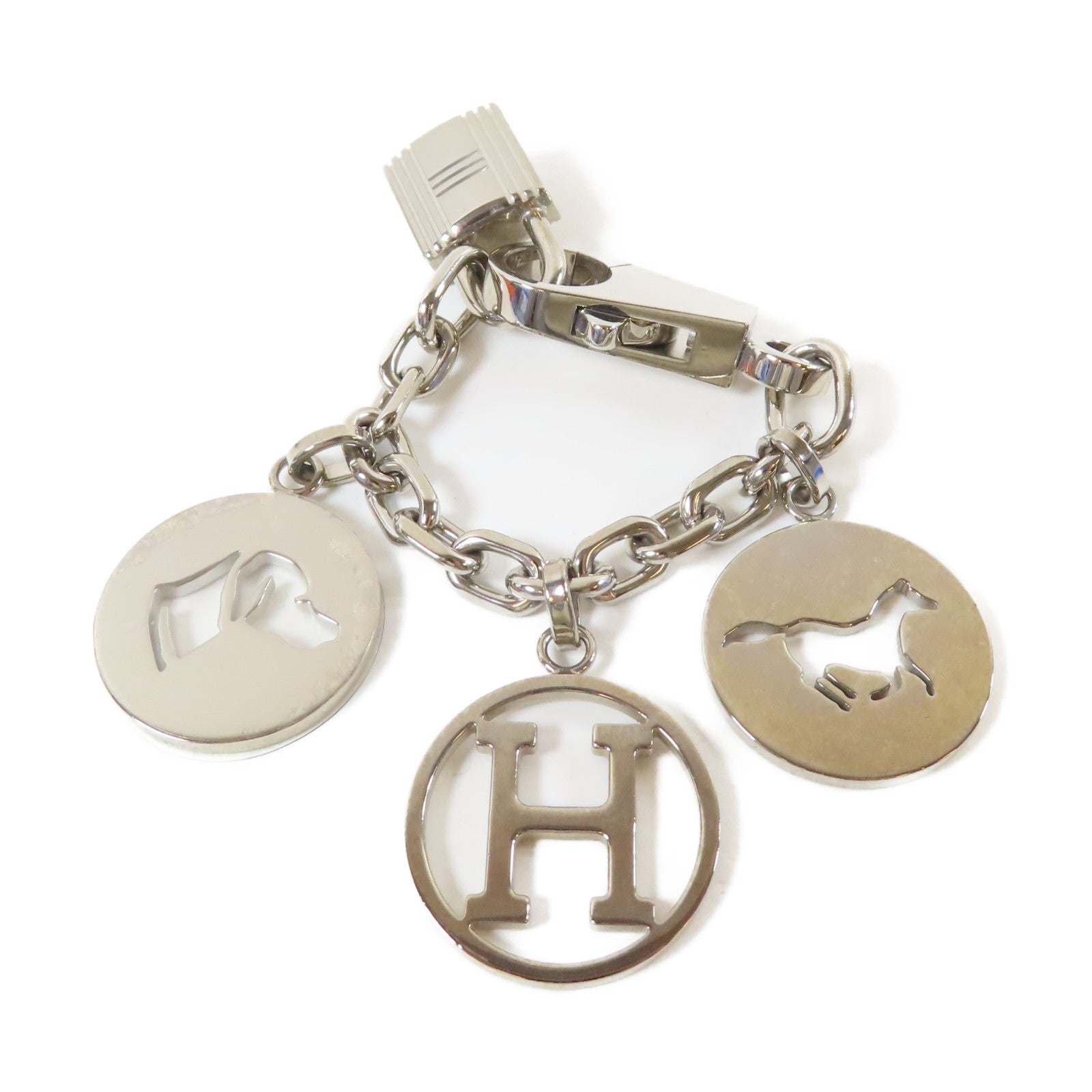 HERMES 金屬Amulette Charm銀扣掛飾銀色