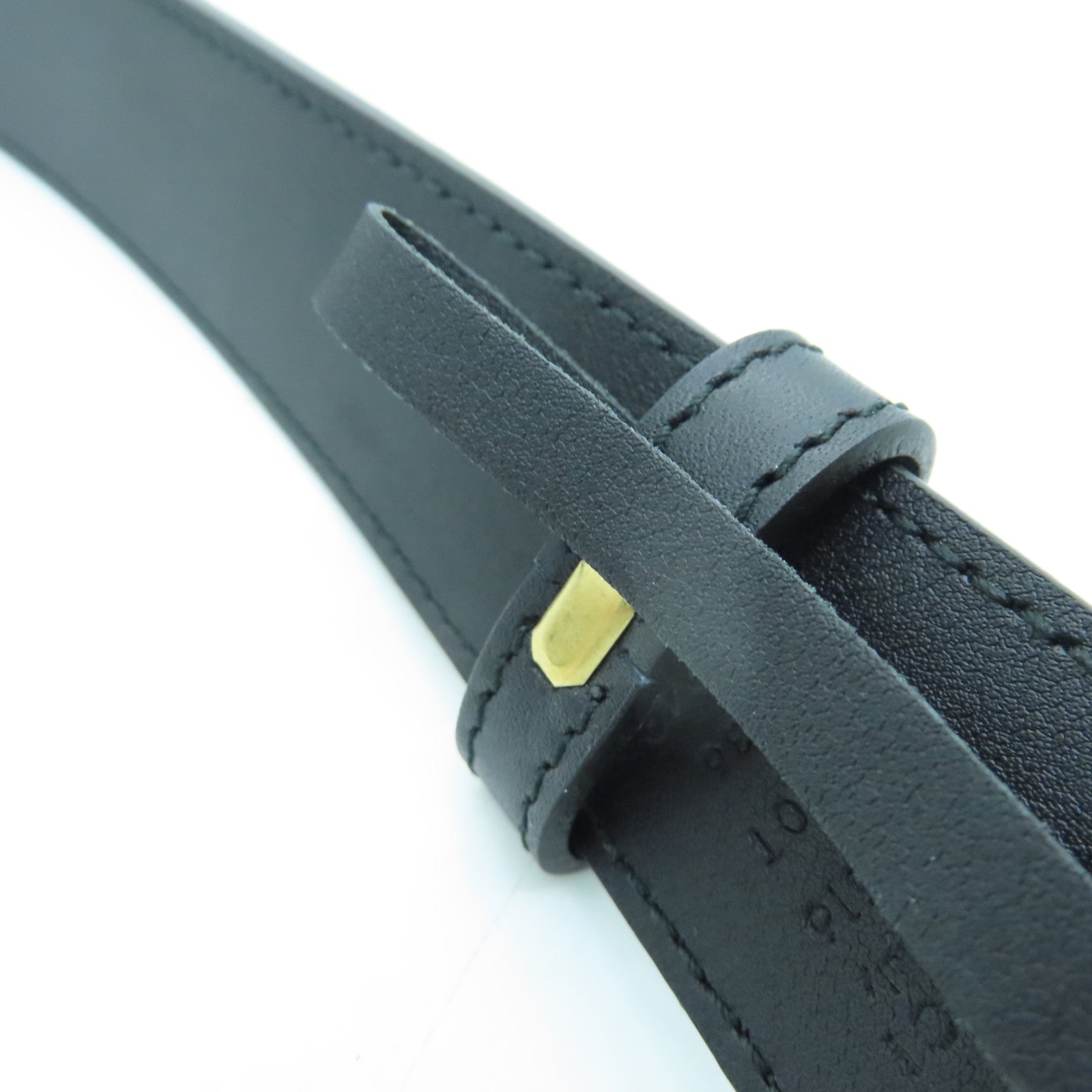 GUCCI 牛皮皮革Belt 90cm金扣皮帶黑色
