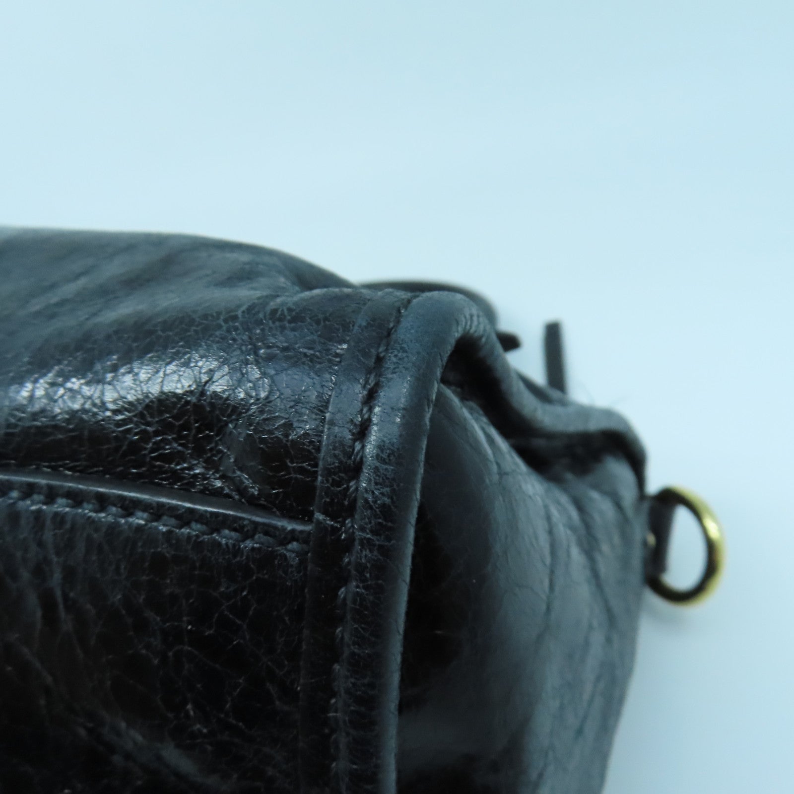 Miu Miu 牛皮皮革2 Way Shoulder金扣手挽肩背兩用袋黑色