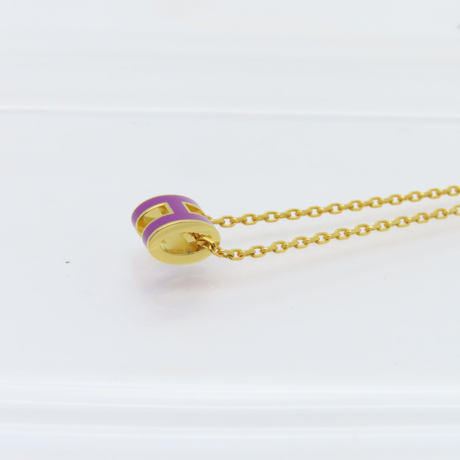 HERMES 金屬Mini Pop H Necklace項鍊紫色/金色