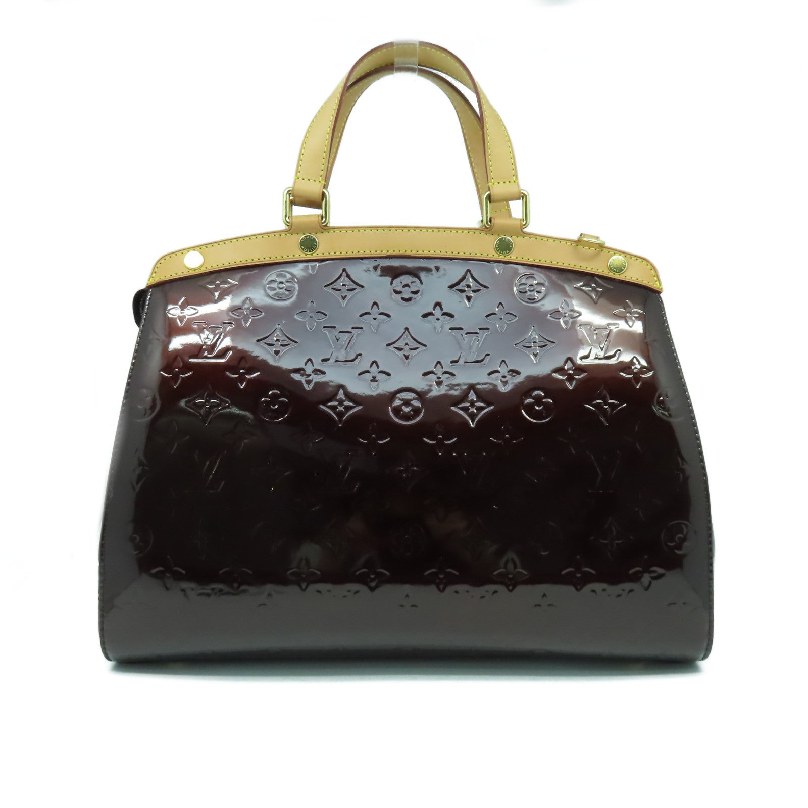 LOUIS VUITTON 【激減優惠】Monogram Vernis BREA GM金扣手挽肩背兩用袋紅酒色