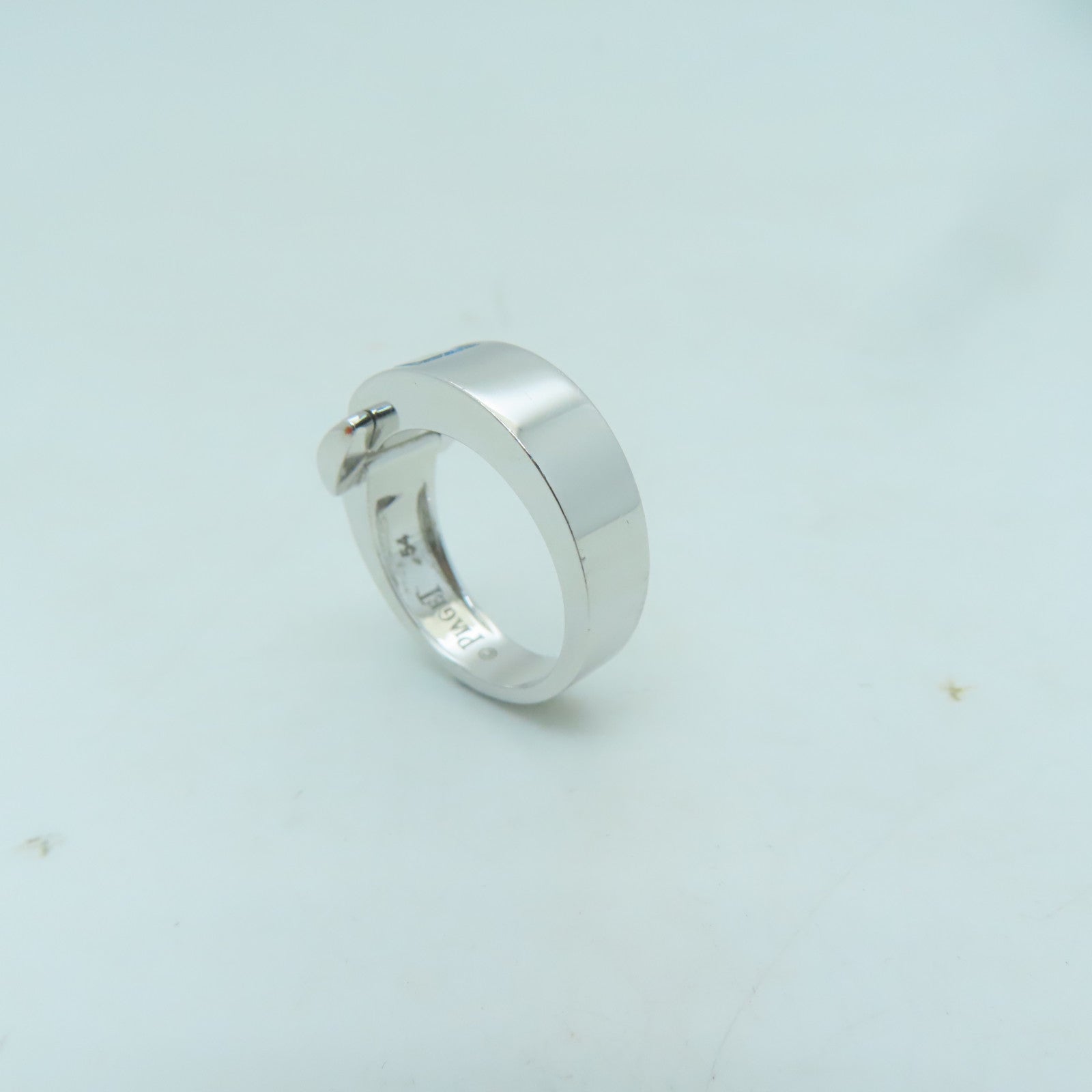 PIAGET 18K白金Miss Protocole戒指銀色/藍色US#6.5