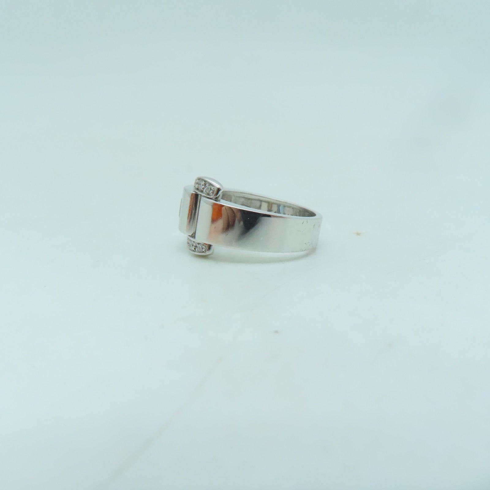 PIAGET 18K白金Miss Protocole戒指銀色/藍色US#6.5