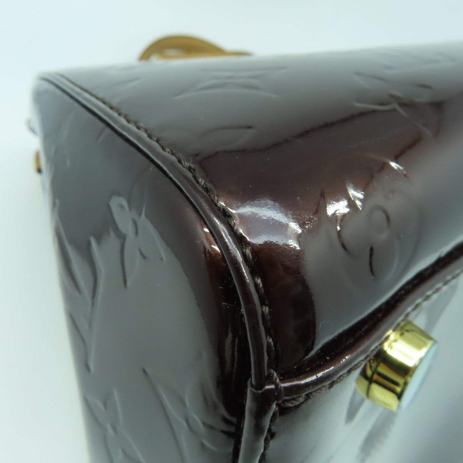 LOUIS VUITTON 【激減優惠】Monogram Vernis BREA GM金扣手挽肩背兩用袋紅酒色