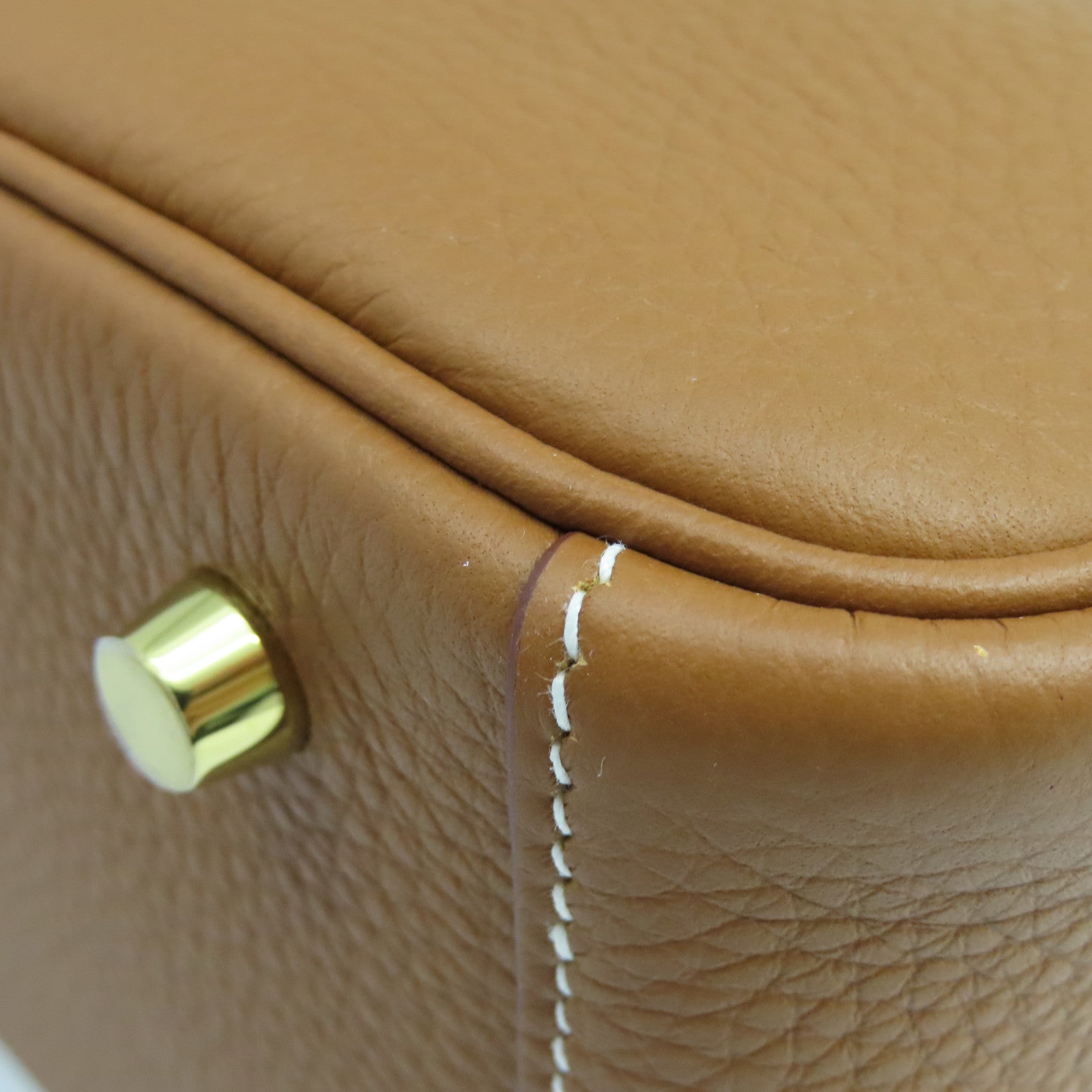 HERMES Taurillon Clemence皮革Lindy 26金扣手挽肩背兩用袋棕色