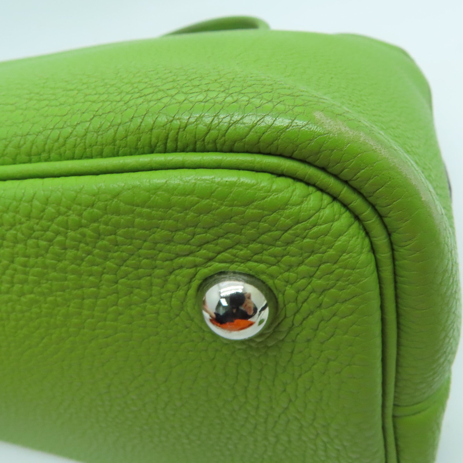 HERMES 【激减优惠】Togo皮革Bolide 1923银扣手挽肩背两用袋Anis Green/绿色