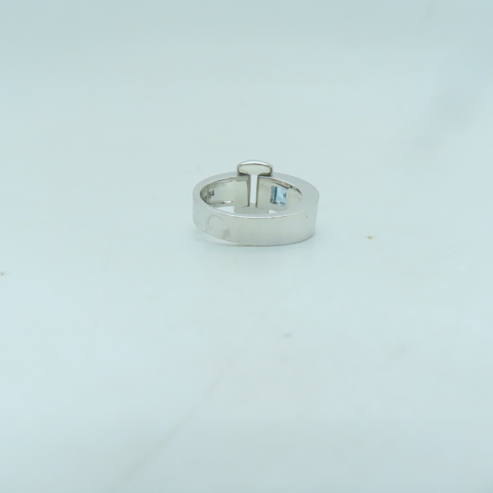 PIAGET 18K白金Miss Protocole戒指銀色/藍色US#6.5