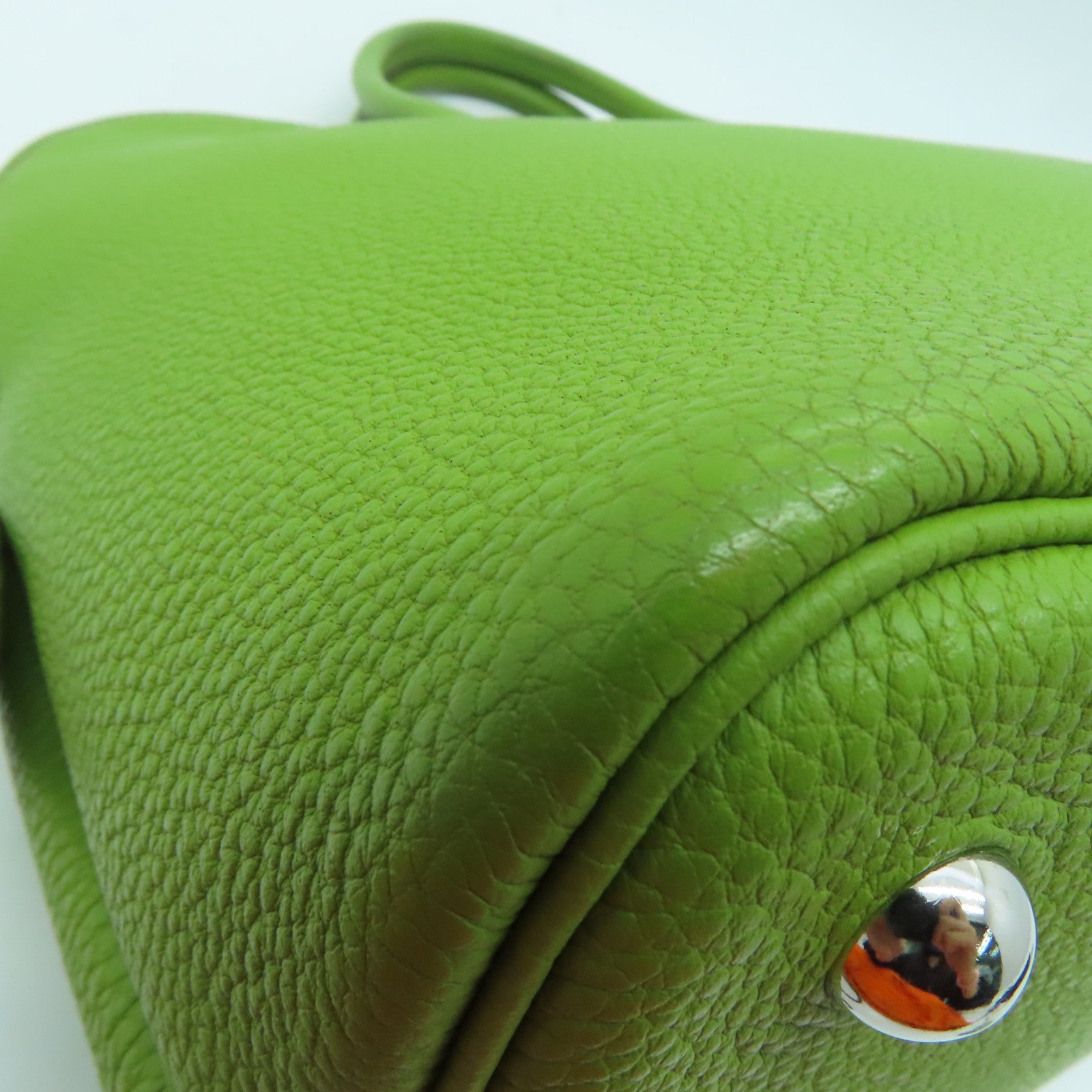 HERMES 【激减优惠】Togo皮革Bolide 1923银扣手挽肩背两用袋Anis Green/绿色