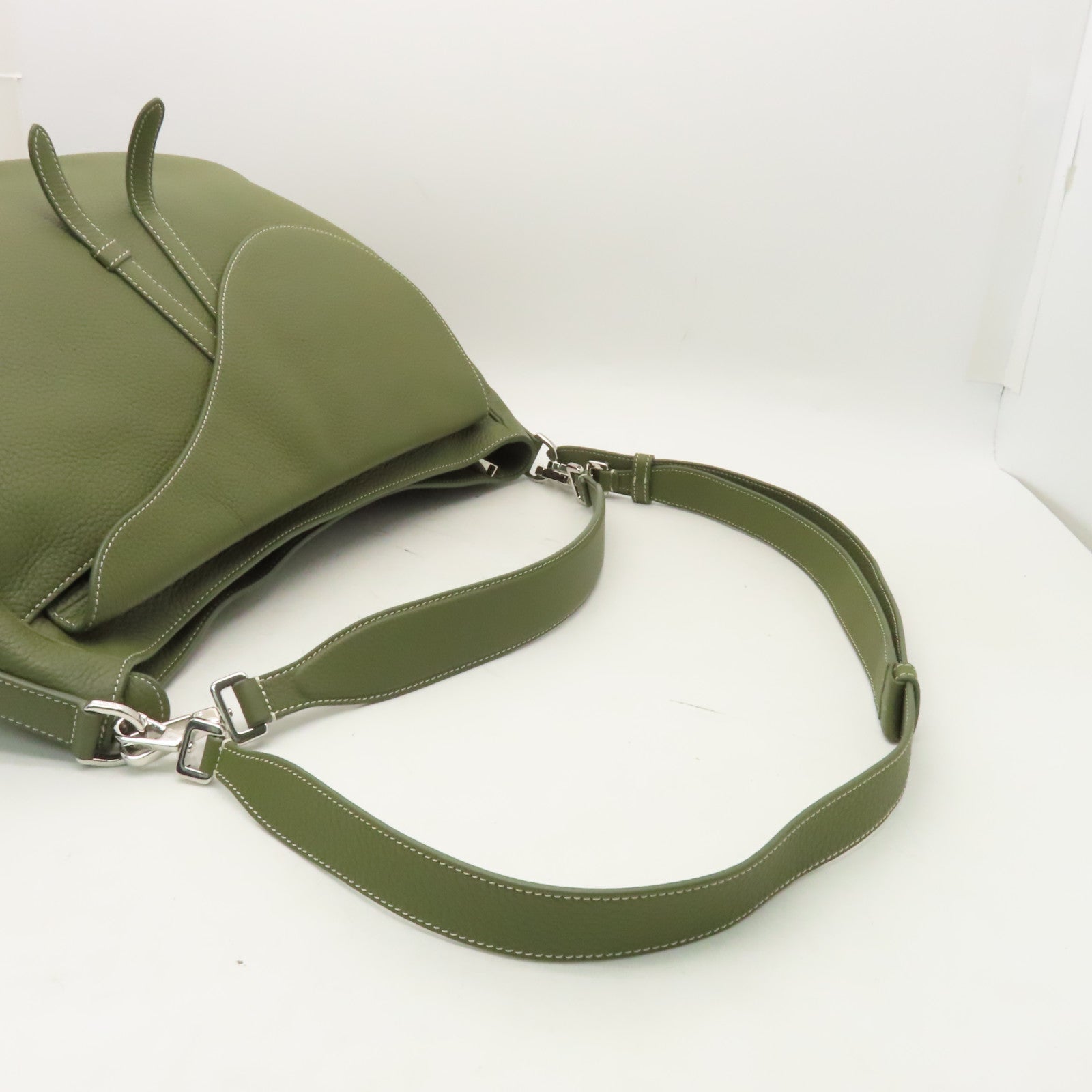 Dior 【激減優惠】牛皮皮革2way Shoulder Bag銀扣手挽肩背兩用袋卡其色