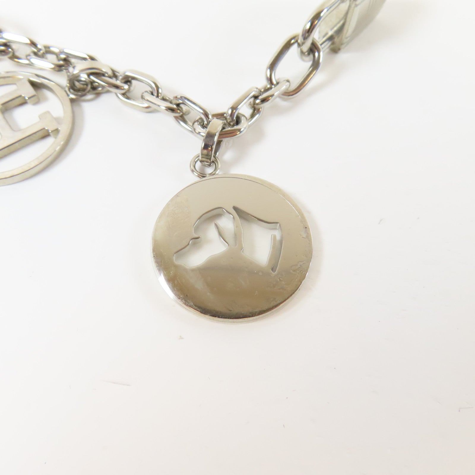 HERMES 金屬Amulette Charm銀扣掛飾銀色