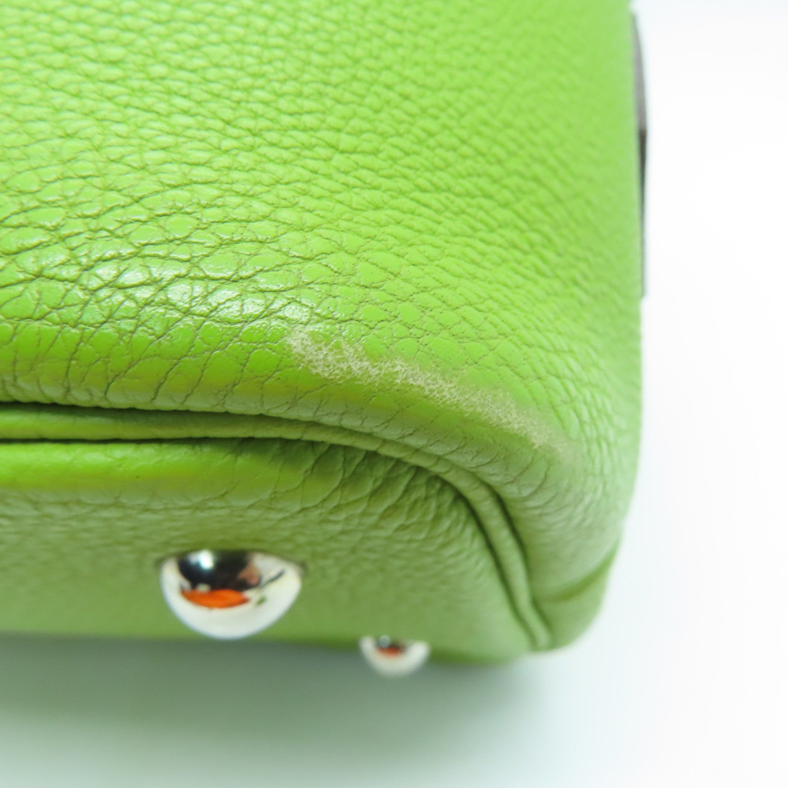 HERMES 【激减优惠】Togo皮革Bolide 1923银扣手挽肩背两用袋Anis Green/绿色