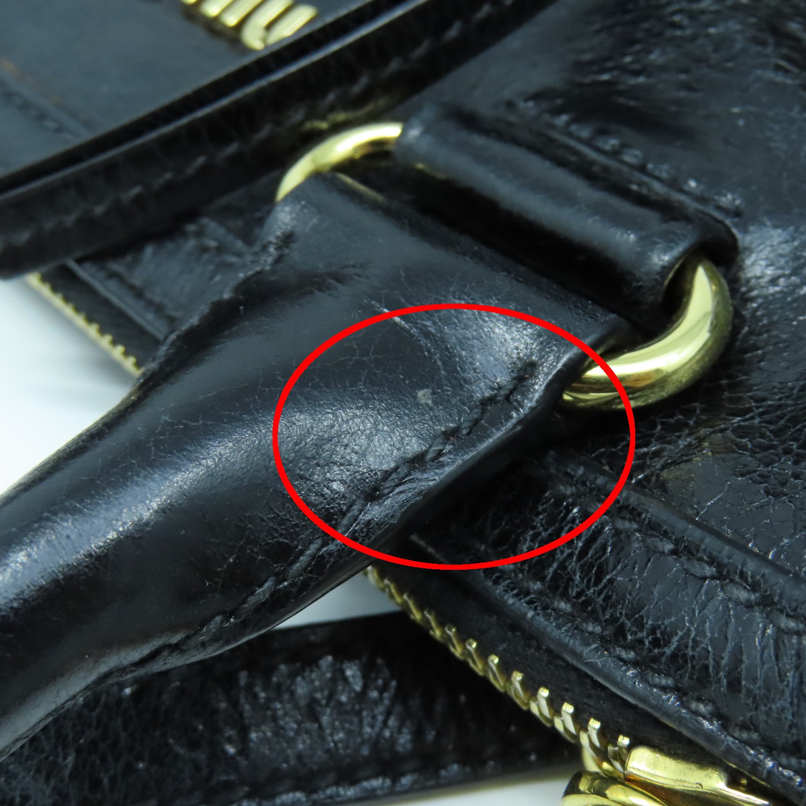 Miu Miu 牛皮皮革2 Way Shoulder金扣手挽肩背兩用袋黑色