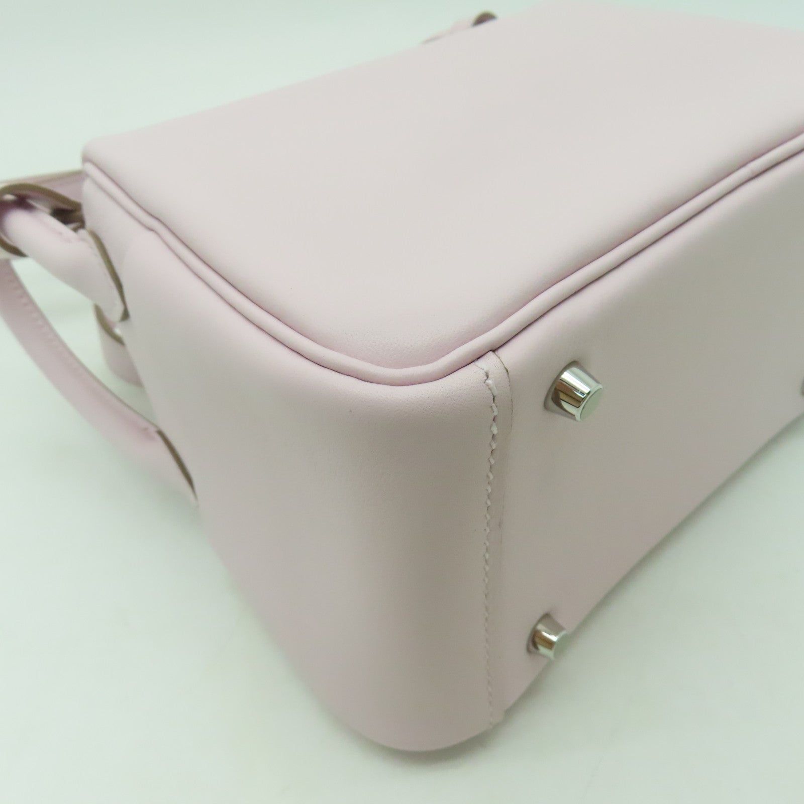 HERMES Swift皮革Mini Lindy銀扣手挽肩背兩用袋淺紫色