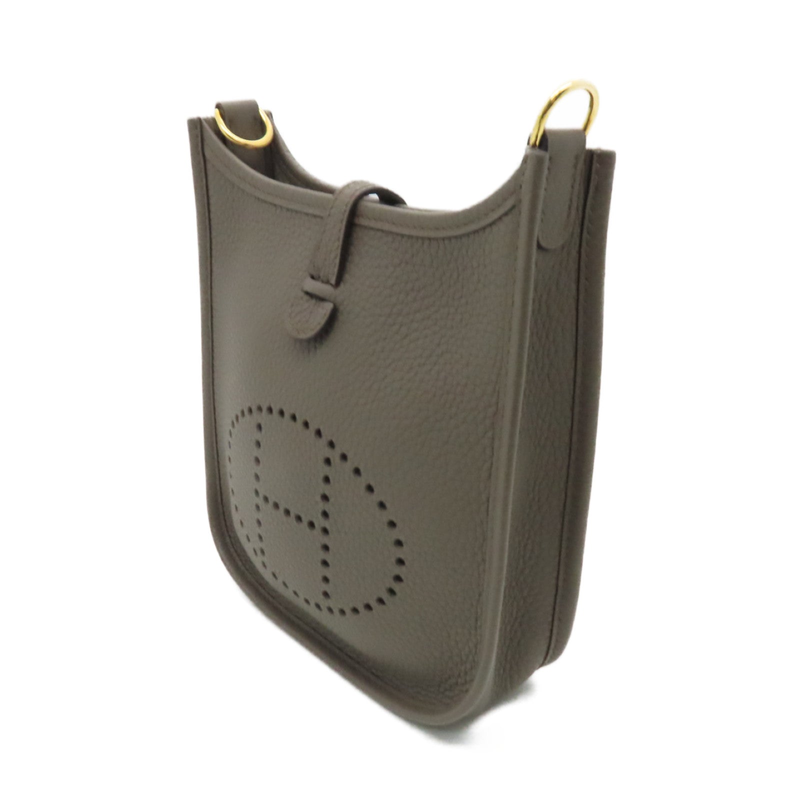 HERMES Clemence皮革Evelyne TPM金扣肩背袋Etain