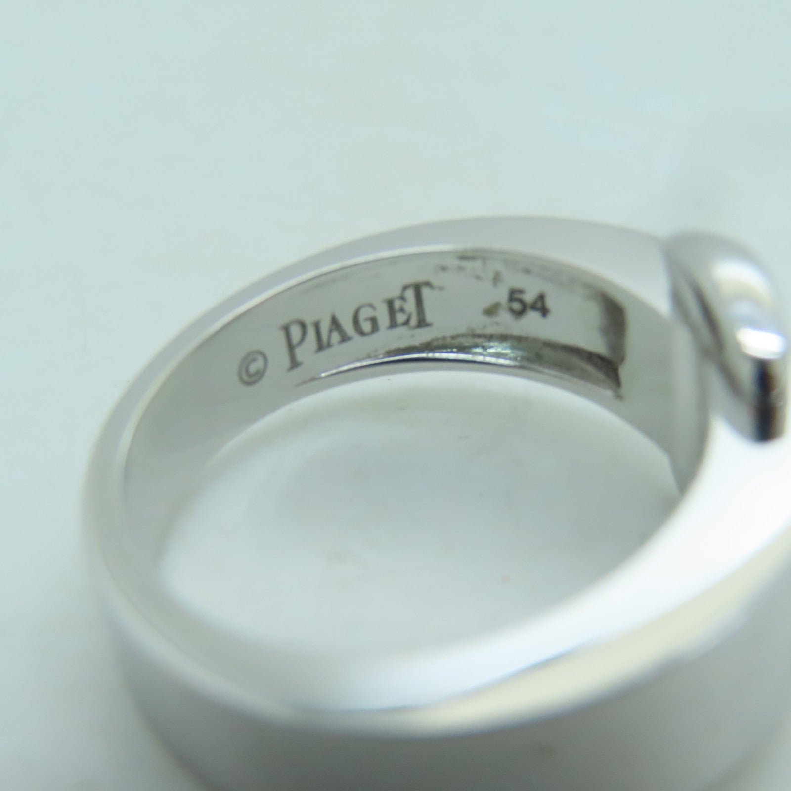 PIAGET 18K白金Miss Protocole戒指銀色/藍色US#6.5