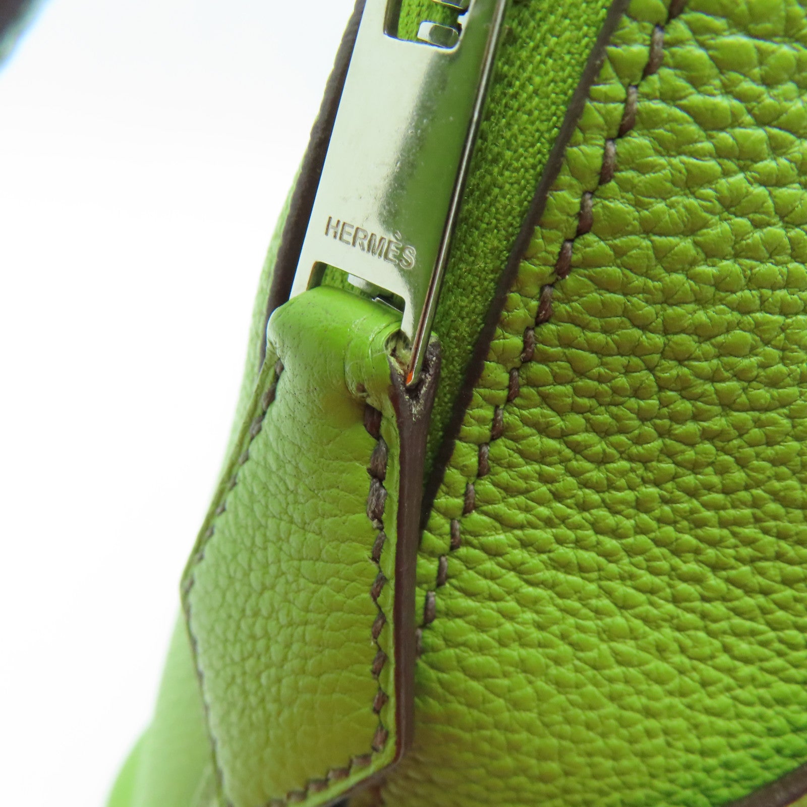HERMES 【激减优惠】Togo皮革Bolide 1923银扣手挽肩背两用袋Anis Green/绿色