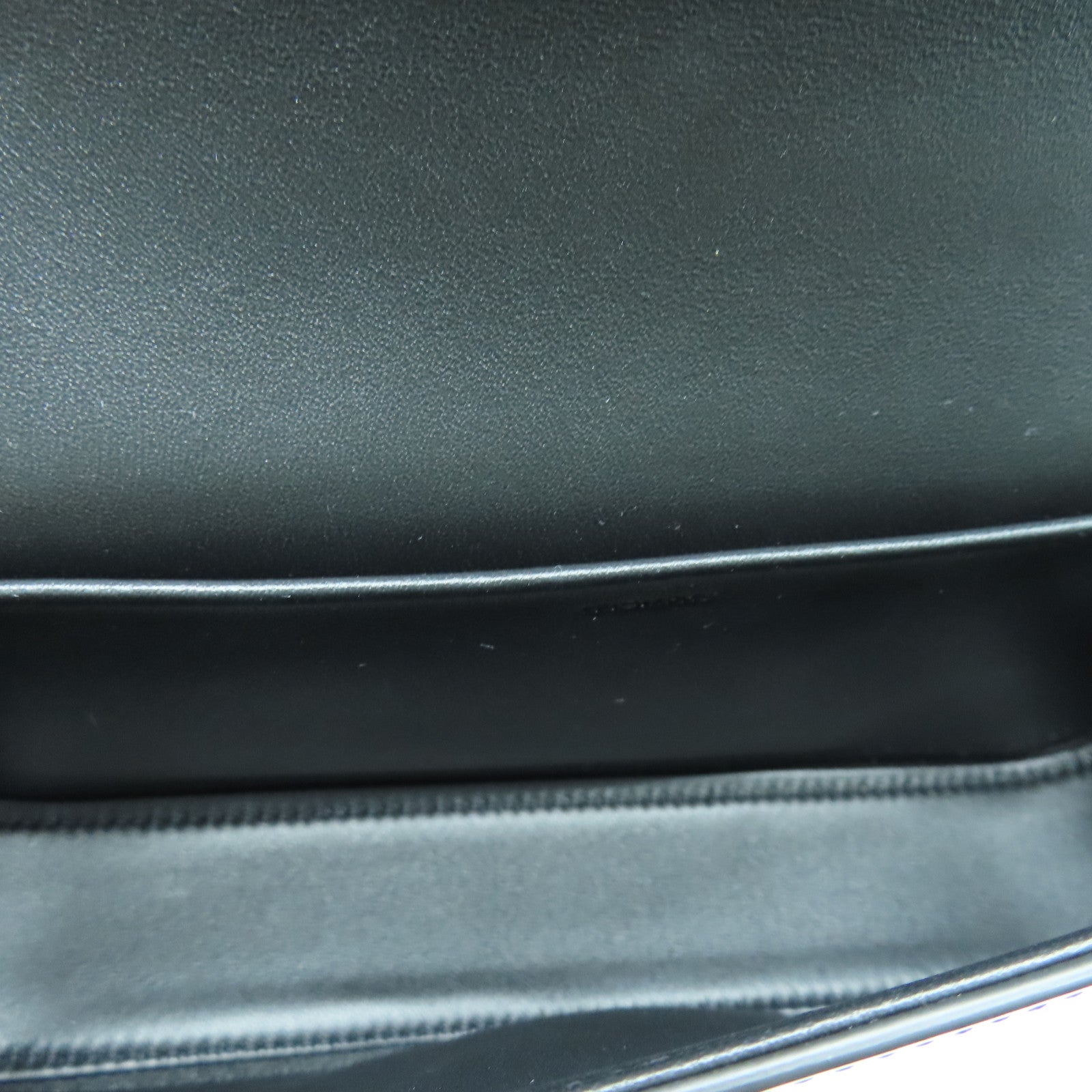 CELINE Calfskin Leather Triomphe Chain Shoulder Bag Black