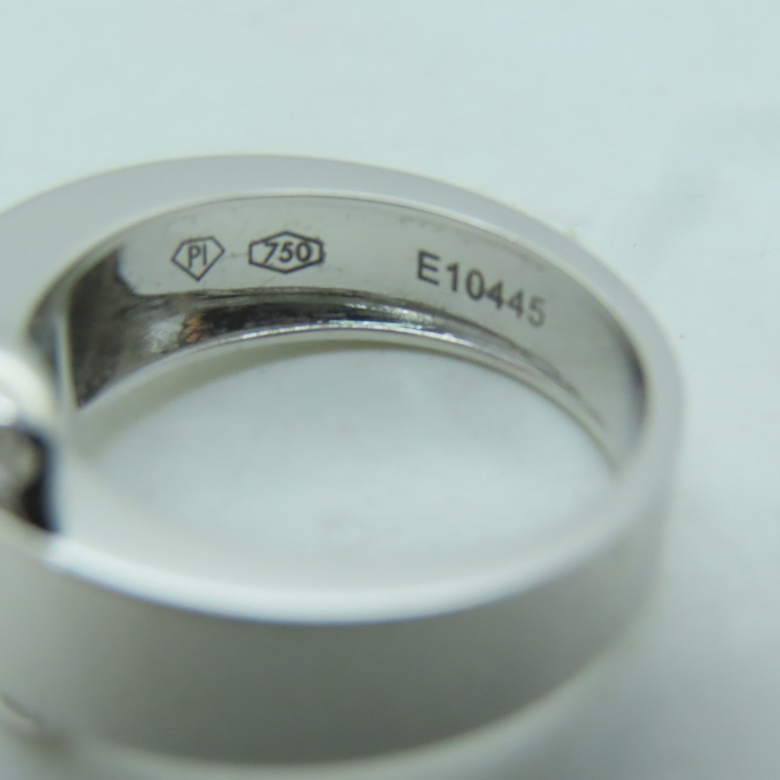PIAGET 18K白金Miss Protocole戒指銀色/藍色US#6.5