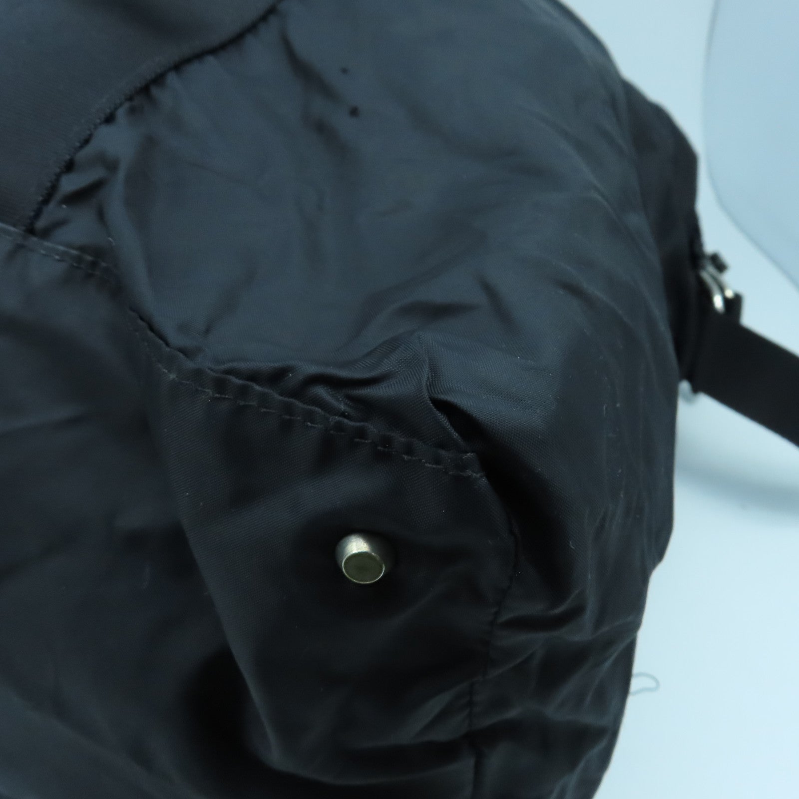 agnes b. 尼龍2way Shoulder Bag銀扣手挽肩背兩用袋黑色