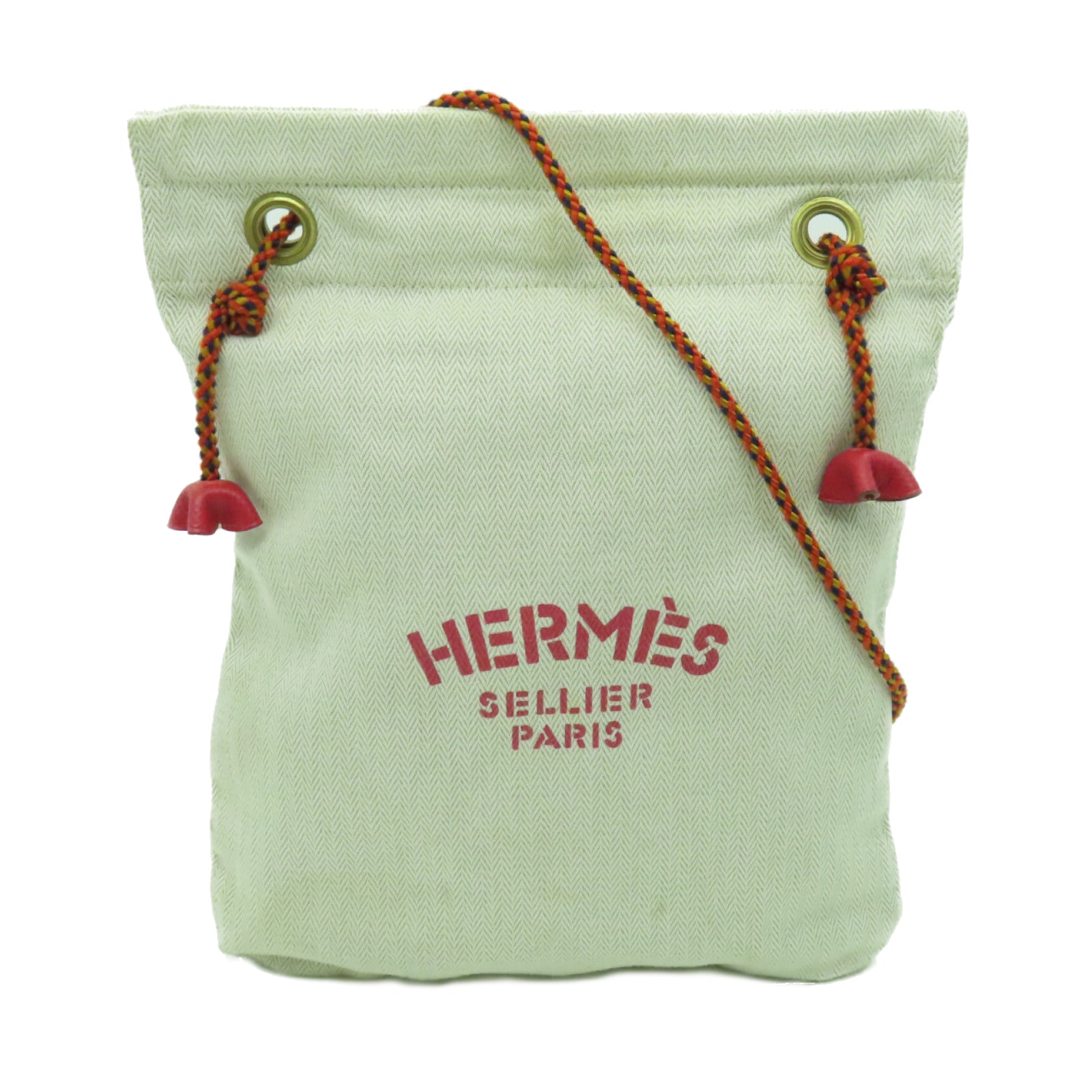 HERMES 帆布Vintage Aline肩背袋米色