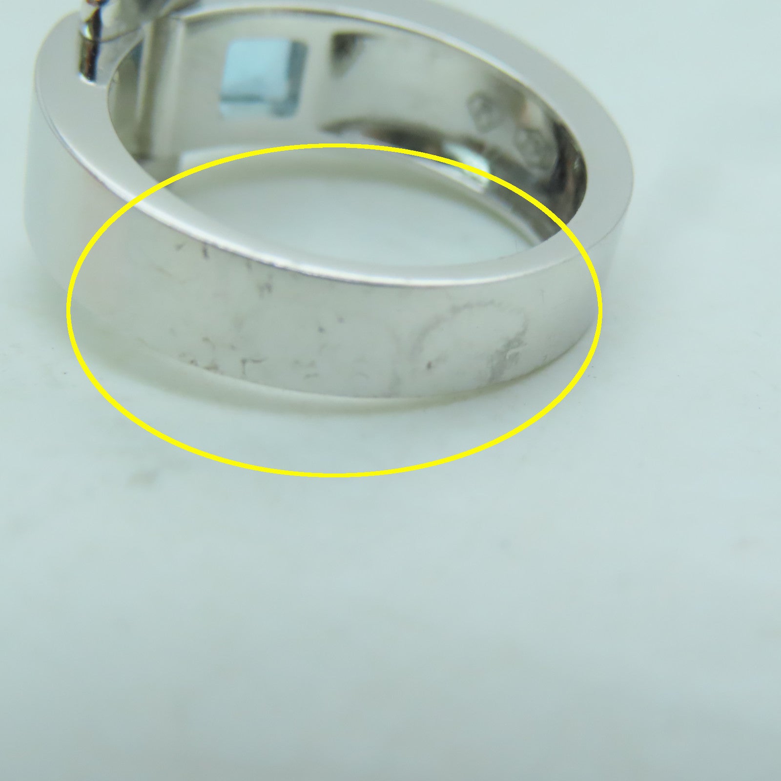 PIAGET 18K白金Miss Protocole戒指銀色/藍色US#6.5