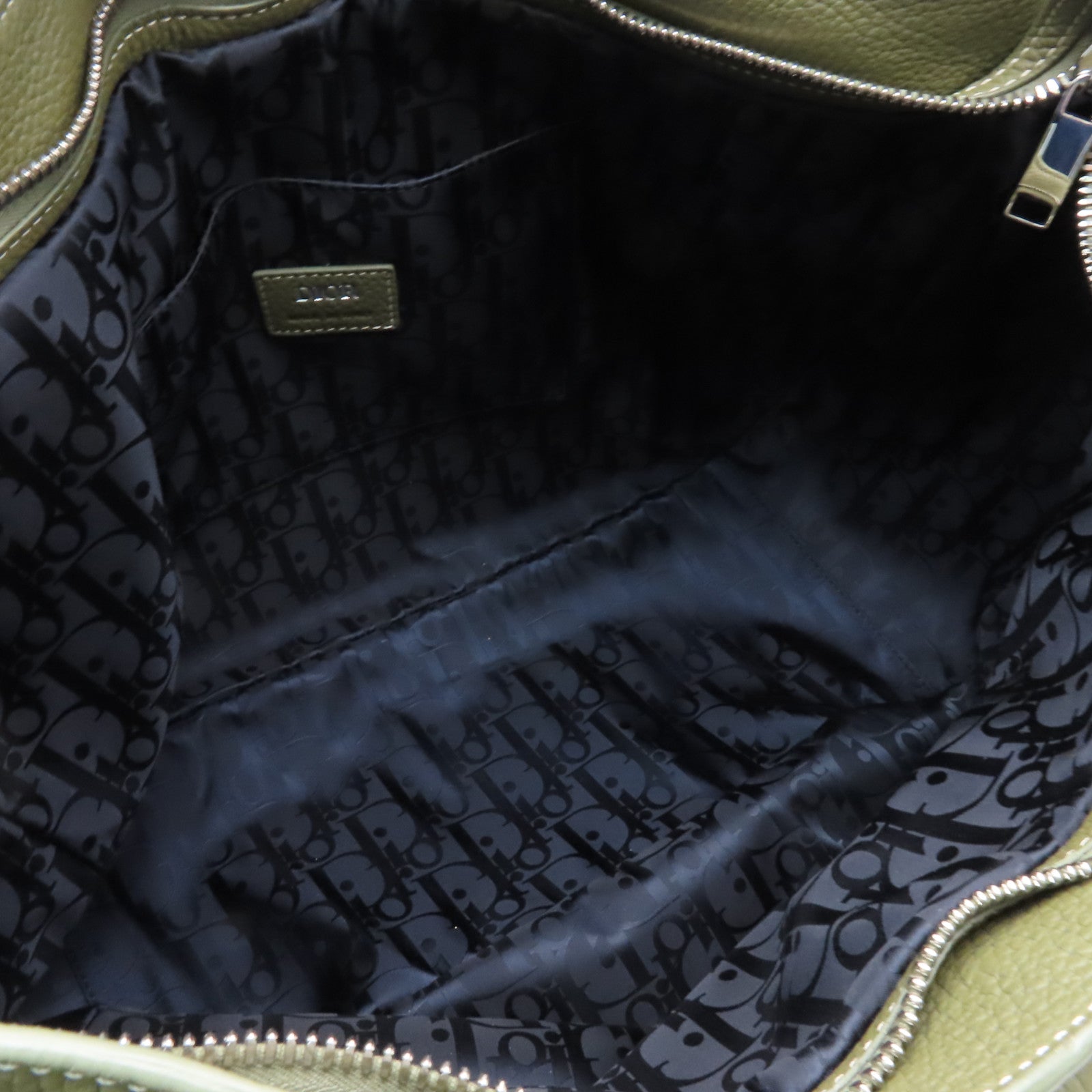Dior 【激減優惠】牛皮皮革2way Shoulder Bag銀扣手挽肩背兩用袋卡其色