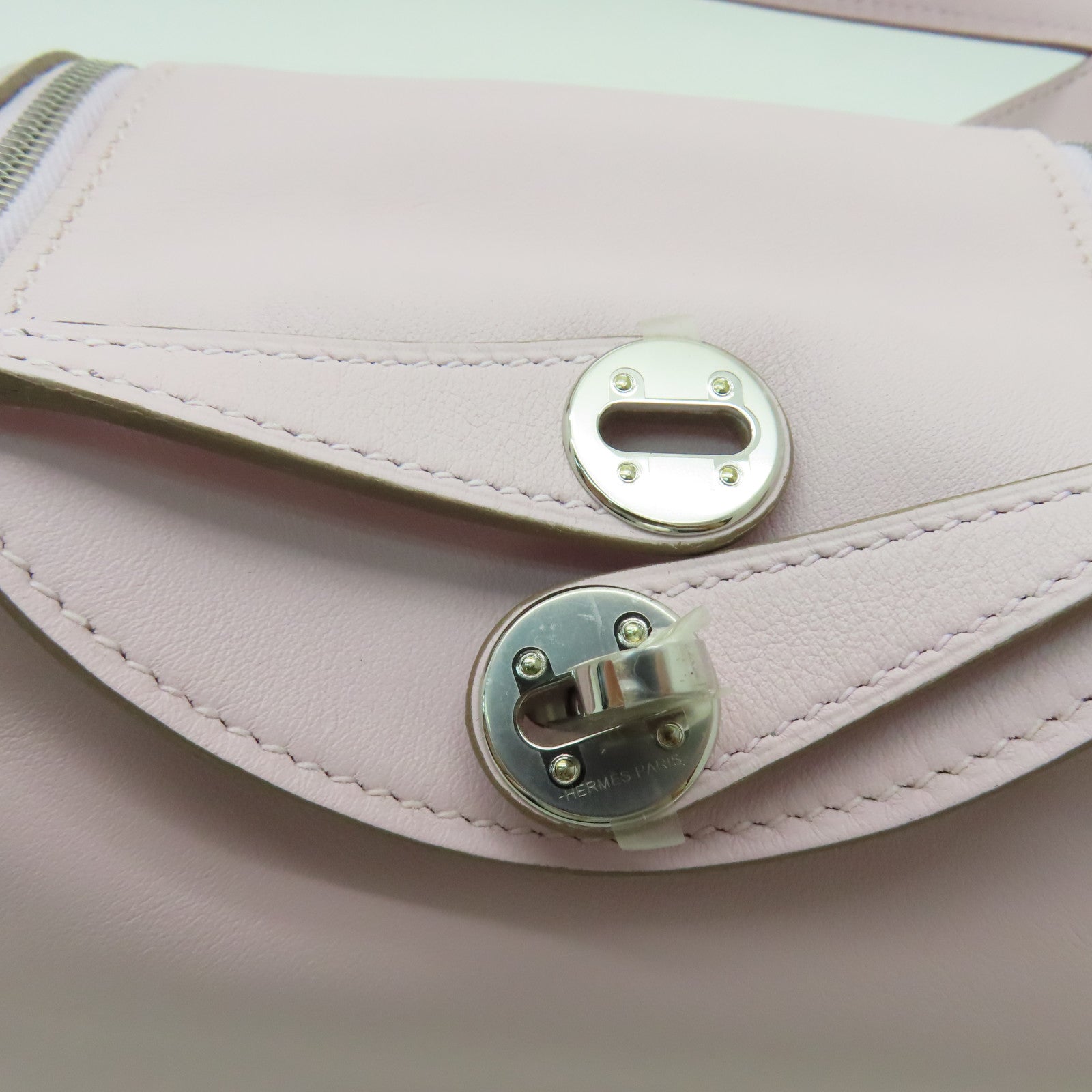 HERMES Swift皮革Mini Lindy銀扣手挽肩背兩用袋淺紫色