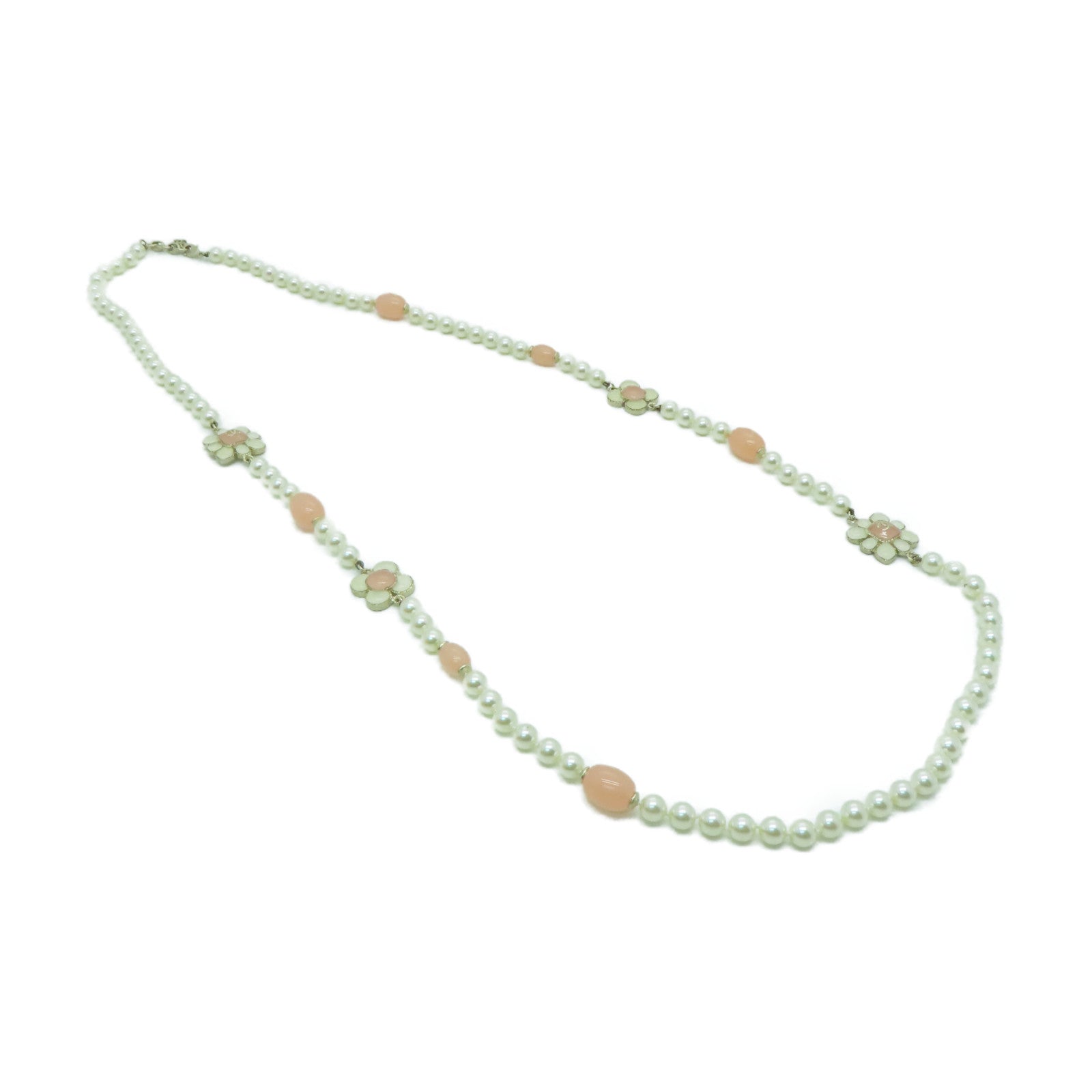 CHANEL 【激減優惠】仿珍珠Necklace項鍊粉紅色/白色