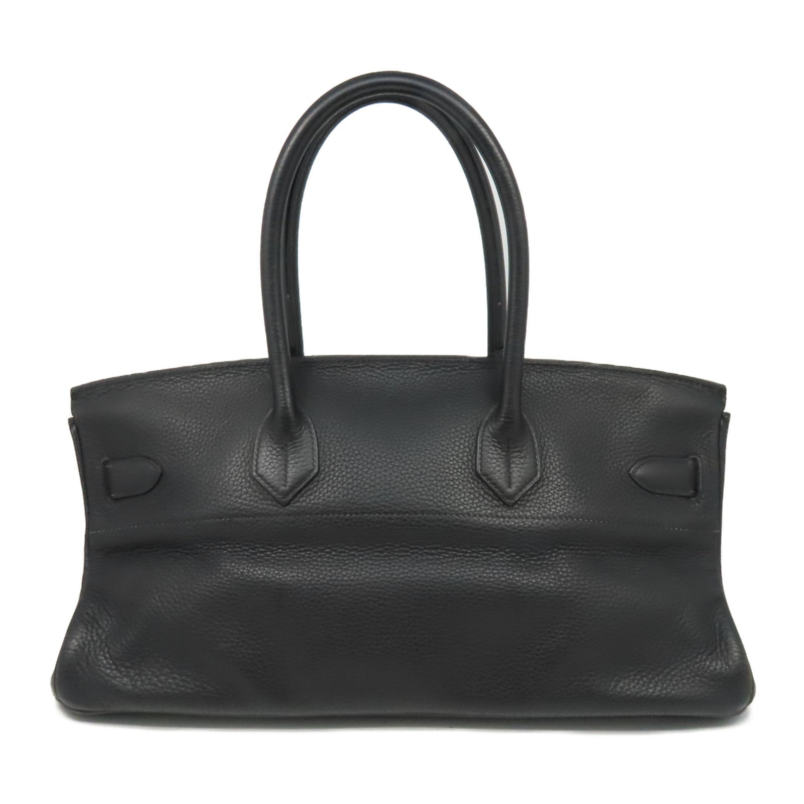 HERMES Clemence皮革Shoulder Binkin銀扣肩背袋黑色