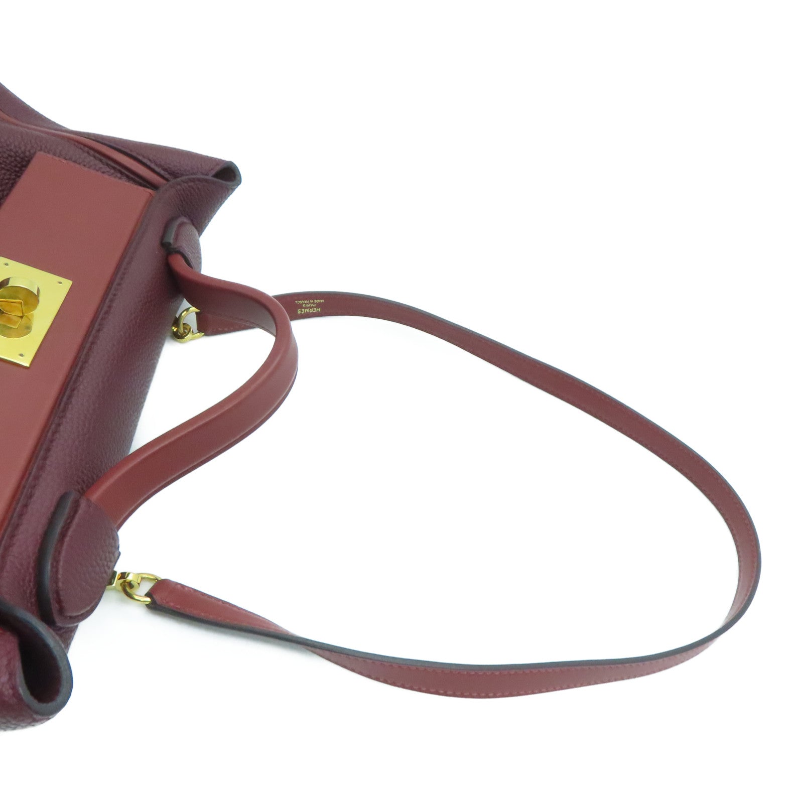 HERMES Clemence皮革24/24 29cm Shoulder Bag金扣肩背袋Rouge H红色
