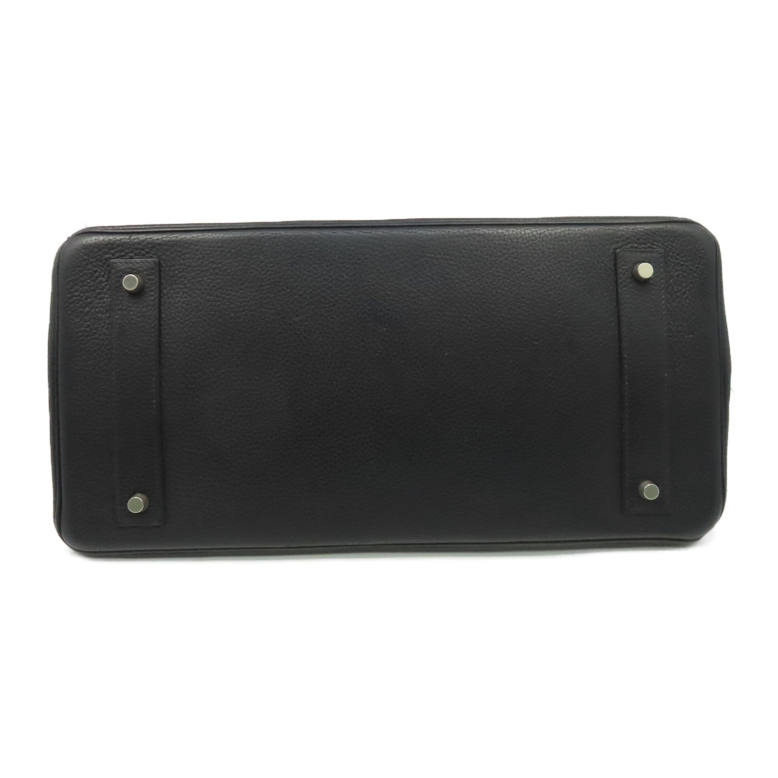 HERMES Clemence皮革Shoulder Binkin銀扣肩背袋黑色