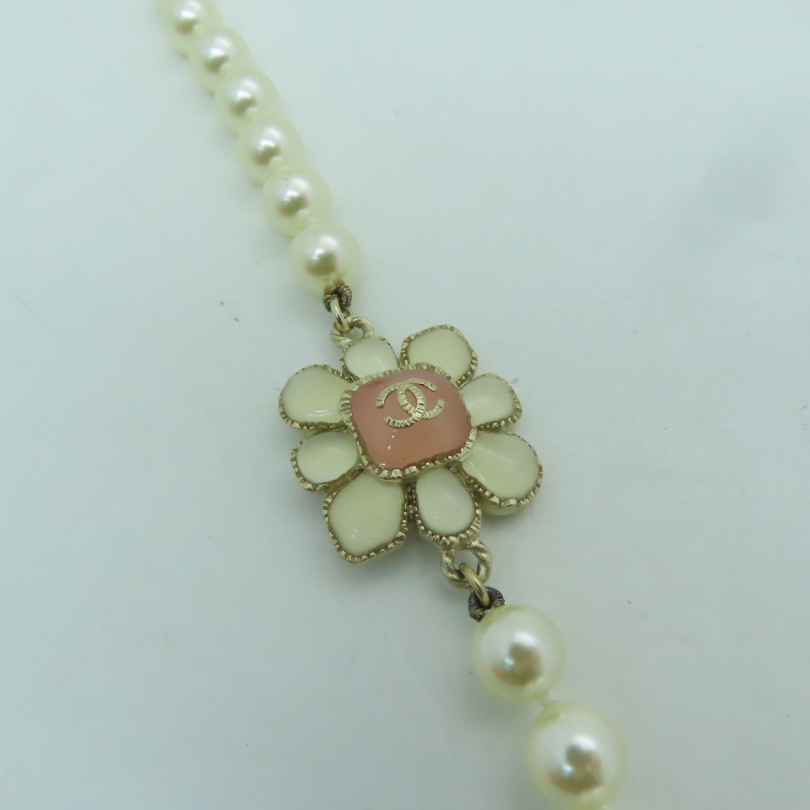 CHANEL 【激減優惠】仿珍珠Necklace項鍊粉紅色/白色