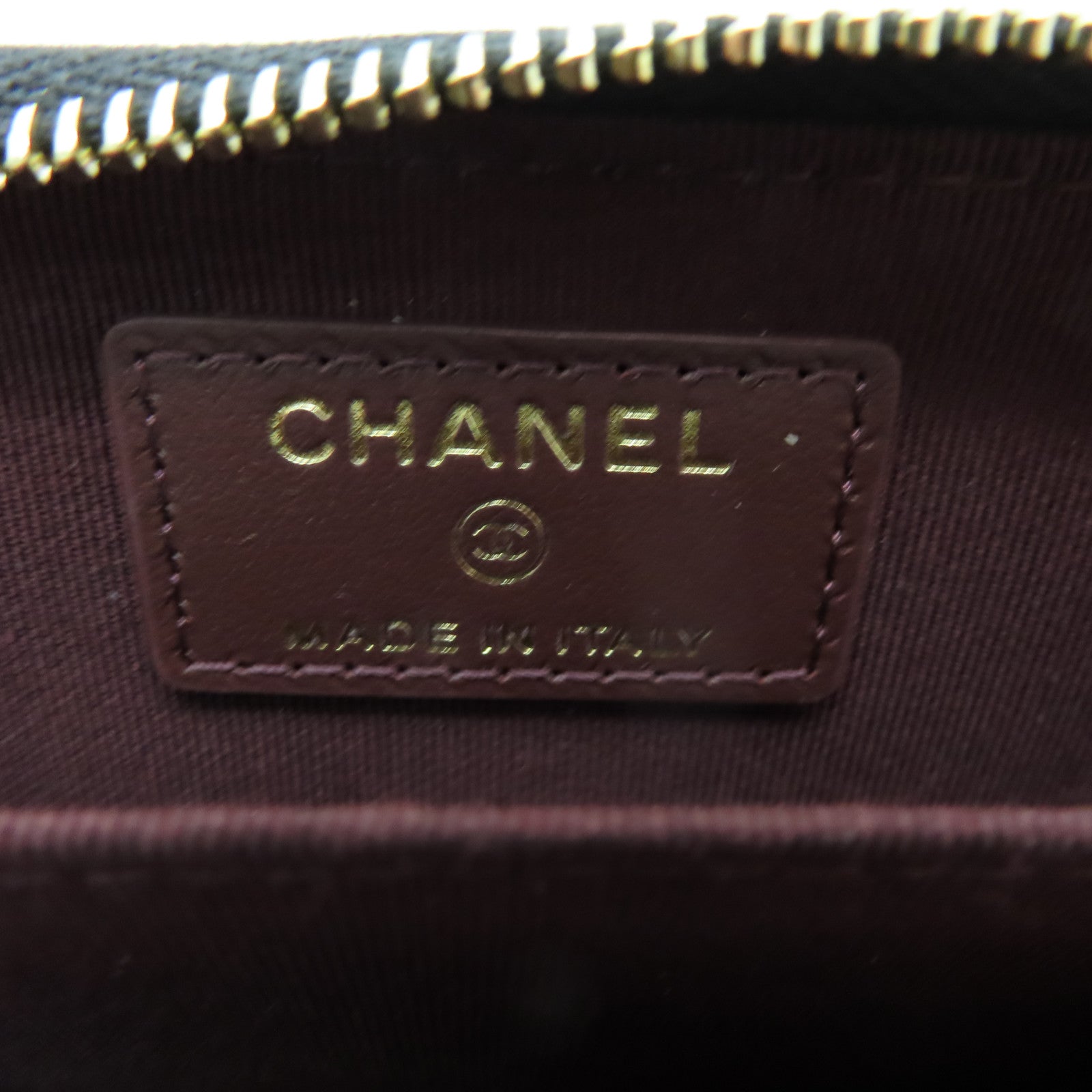 CHANEL 菱格Caviar皮革Card Holder金扣黑色