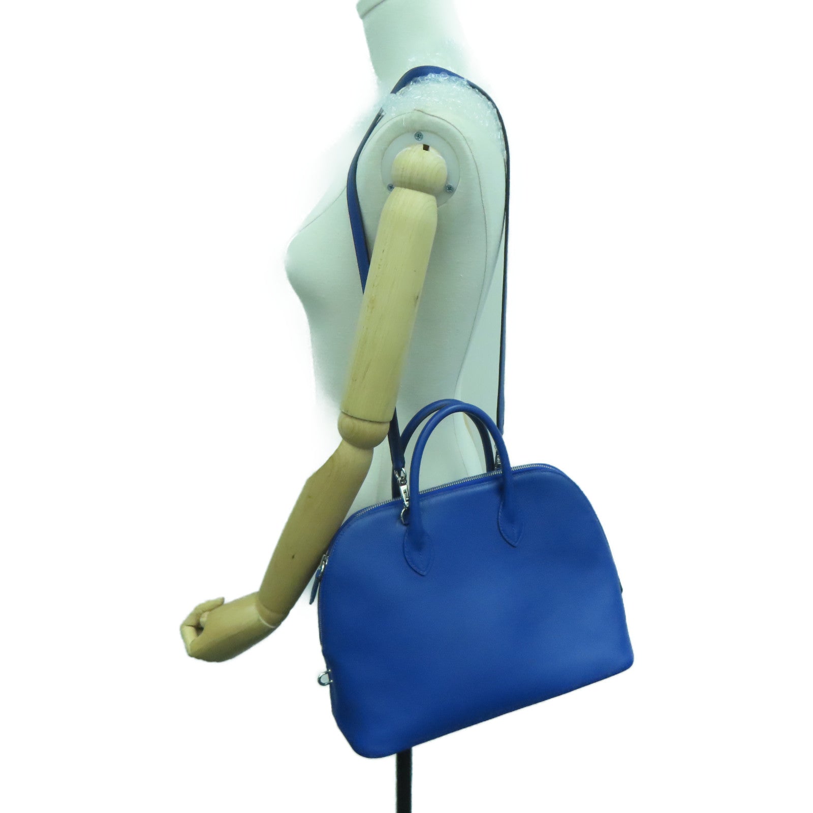 HERMES 【激減優惠】Novillo Bolide 1923銀扣手挽肩背兩用袋Electric Blue/藍色