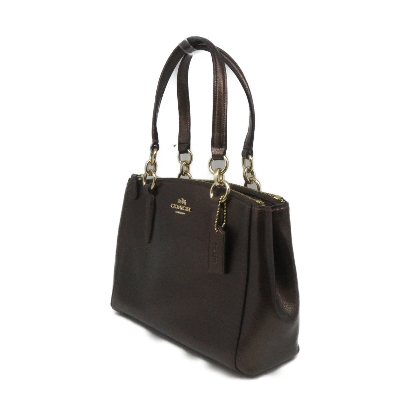 COACH Cowhide Leather 2Way Shoulder Bag Handle Shoulder Bag Brown