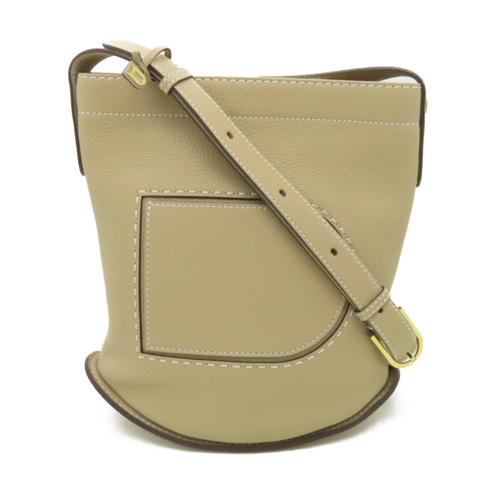 Delvaux 【激減優惠】牛皮皮革Pin Daily金扣肩背袋米色